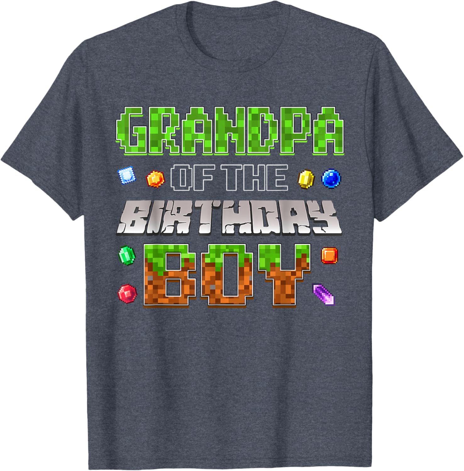 Grandpa of the Birthday Boy Pixel Number T-Shirt for Fun Celebrations - 9