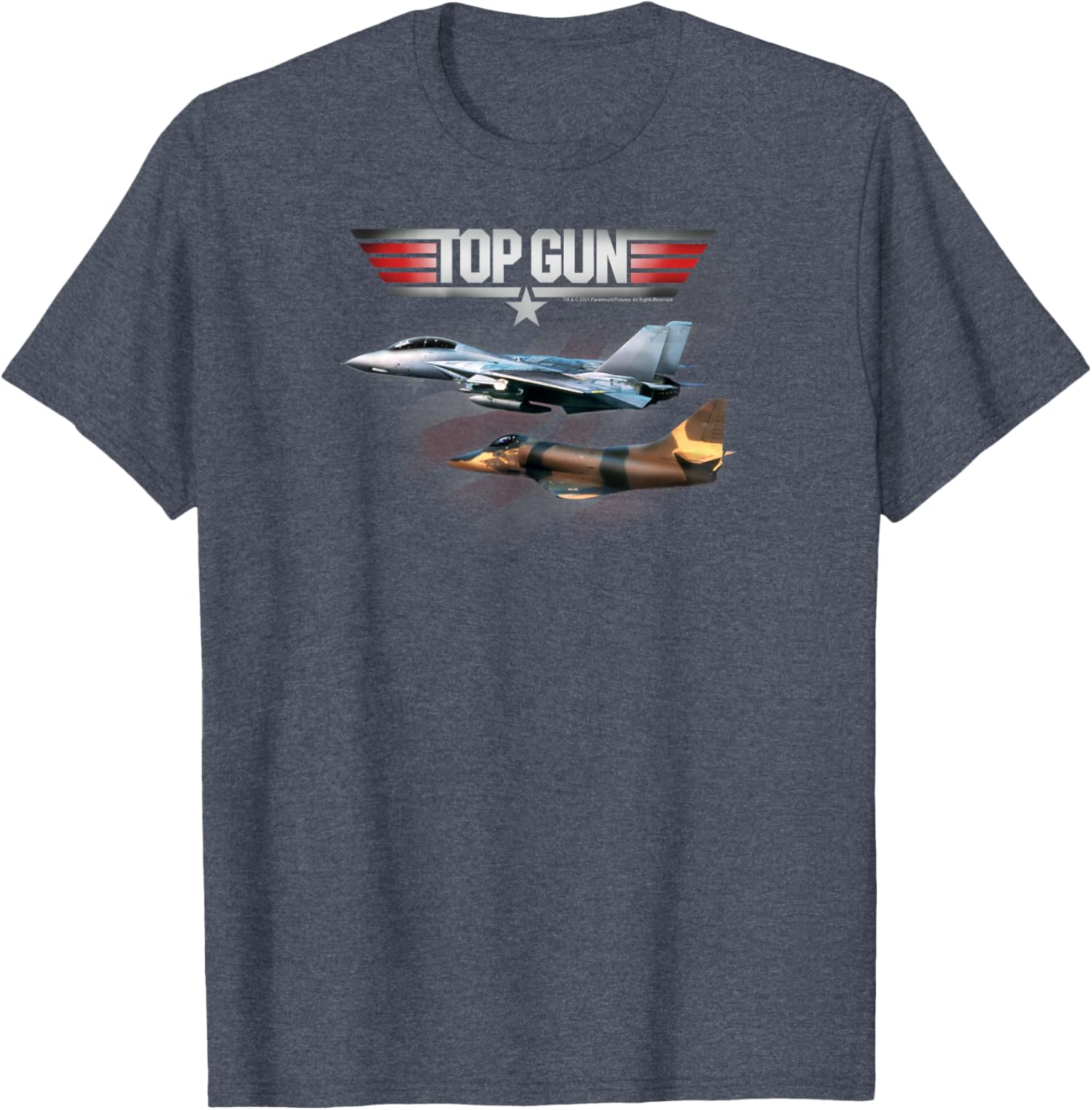 Top Gun Fighter Jet T-Shirt with American Flag for Movie Fans - 2