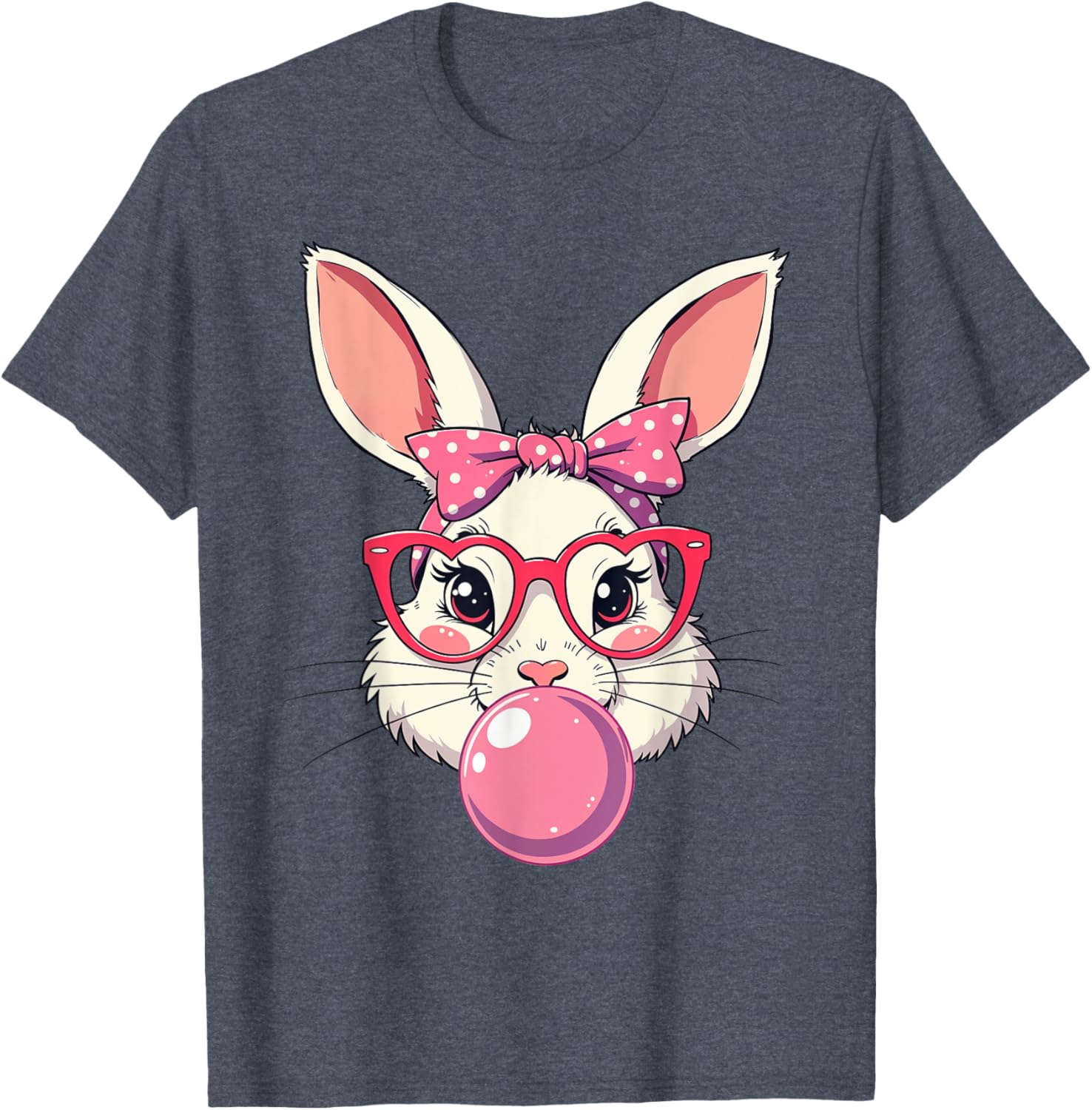 Cute Bunny Face Bow T-Shirt for Easter Fun - Kids and Adults Available - 16
