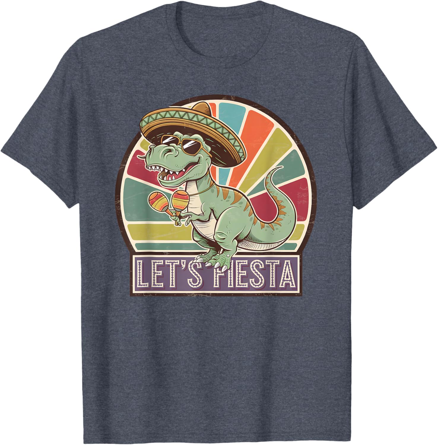 Lets Fiesta Mexican Dino T-Rex Cinco de Mayo Toddler Boys T-Shirt - 16