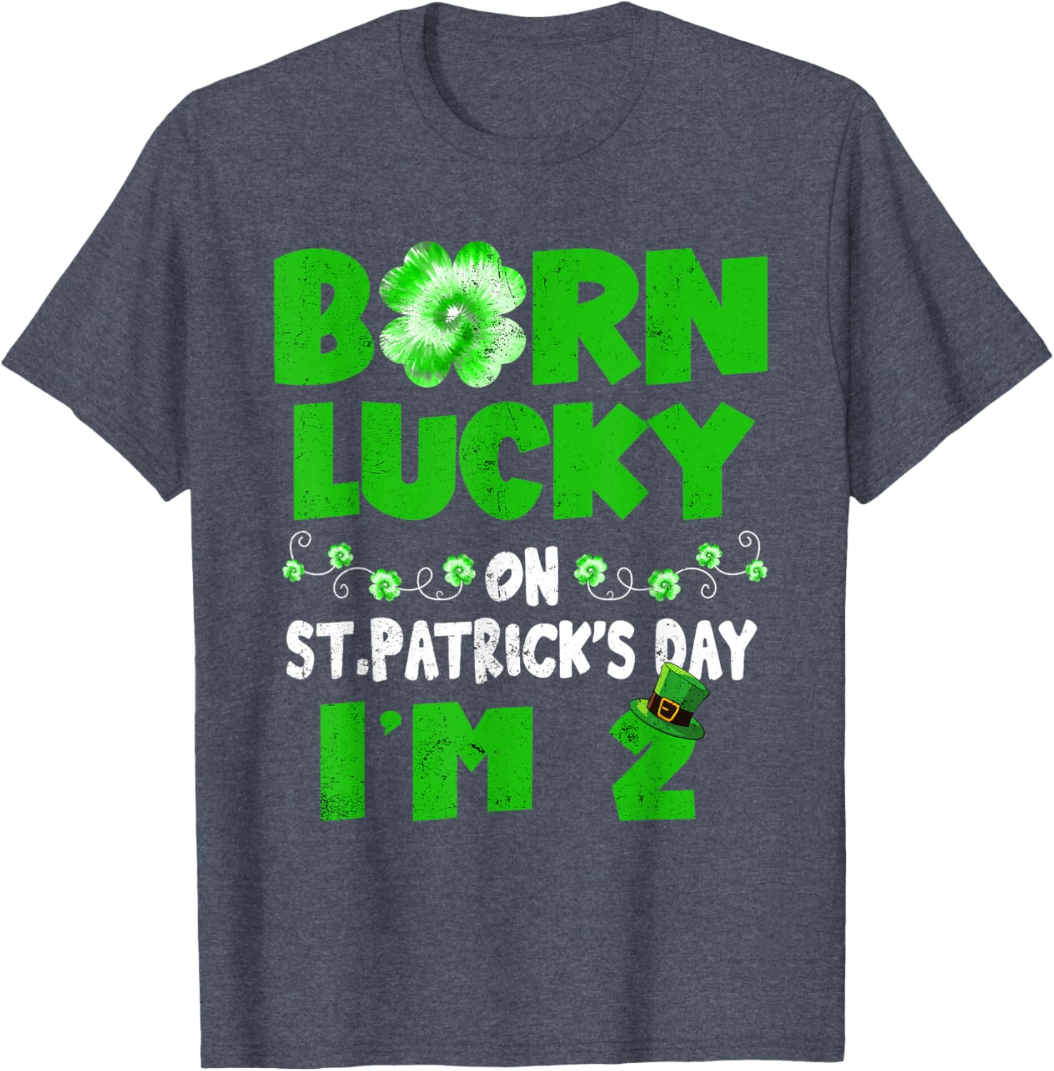 Born Lucky St. Patrick's Day 2nd Birthday T-Shirt for Kids - 18