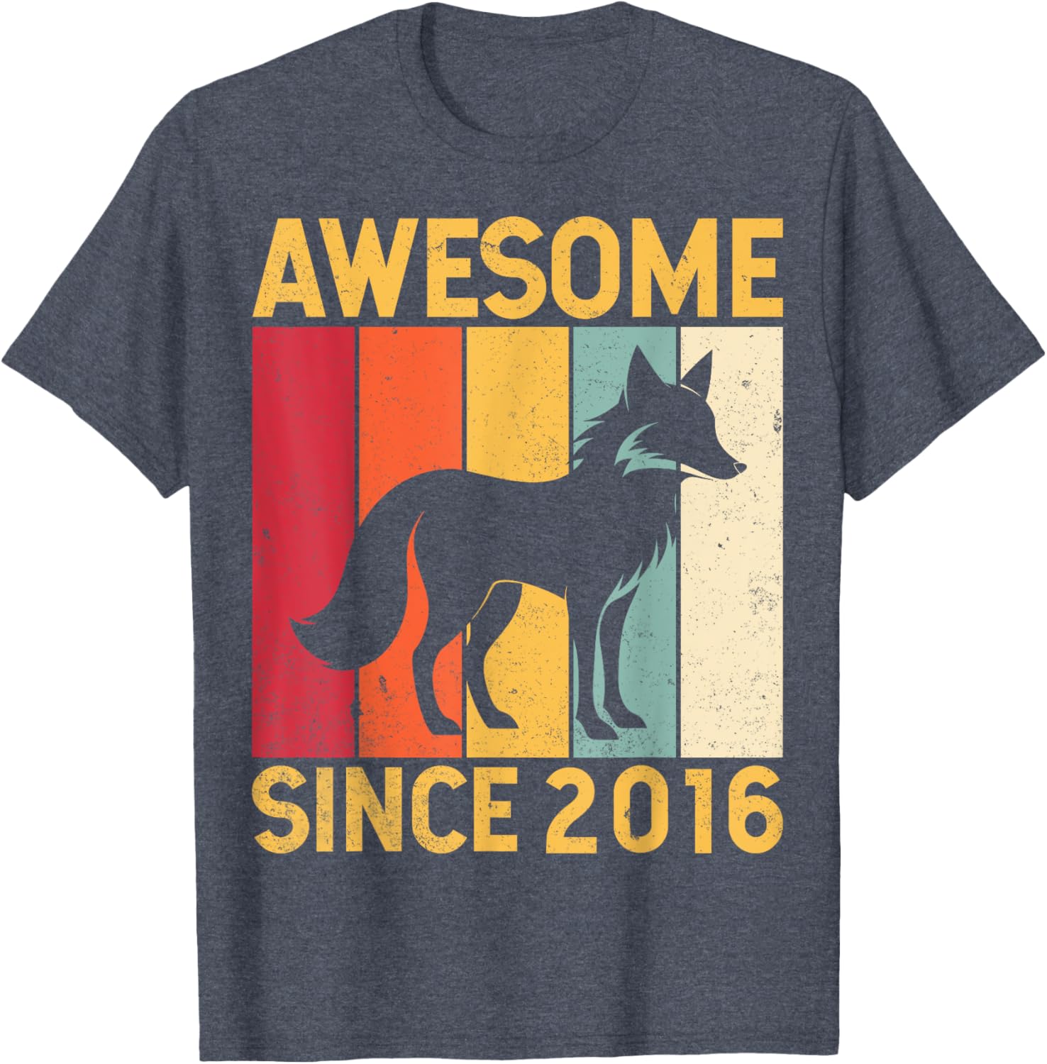 Awesome Fox Lover Retro 9th Birthday T-Shirt Since 2016 for Kids - 6
