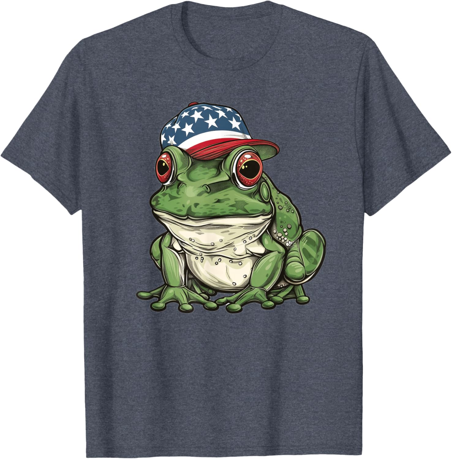 American Bullfrog T-Shirt with USA Hat β Fun and Unique Apparel - 3