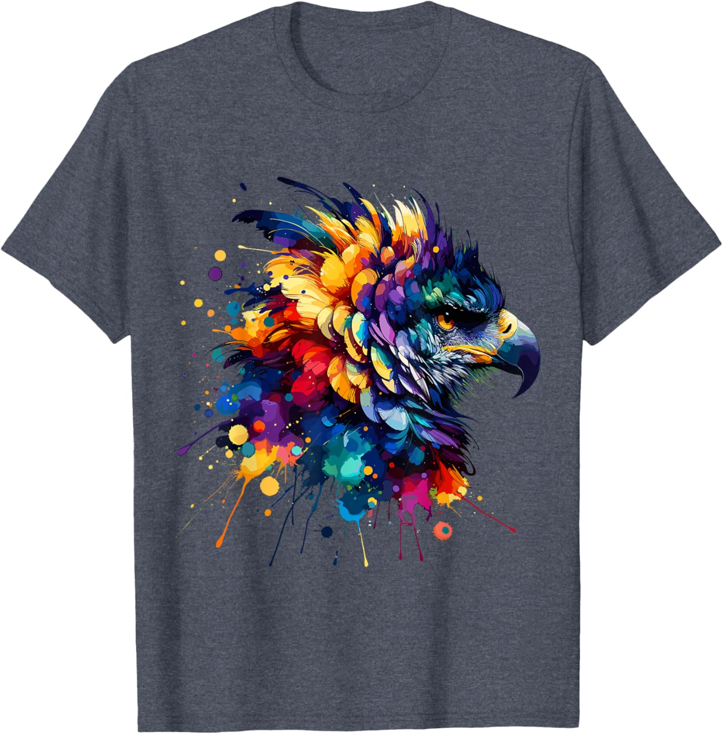 Colorful Harpy Eagle Splash Art T-Shirt for Nature Lovers and Wildlife Fans - 19