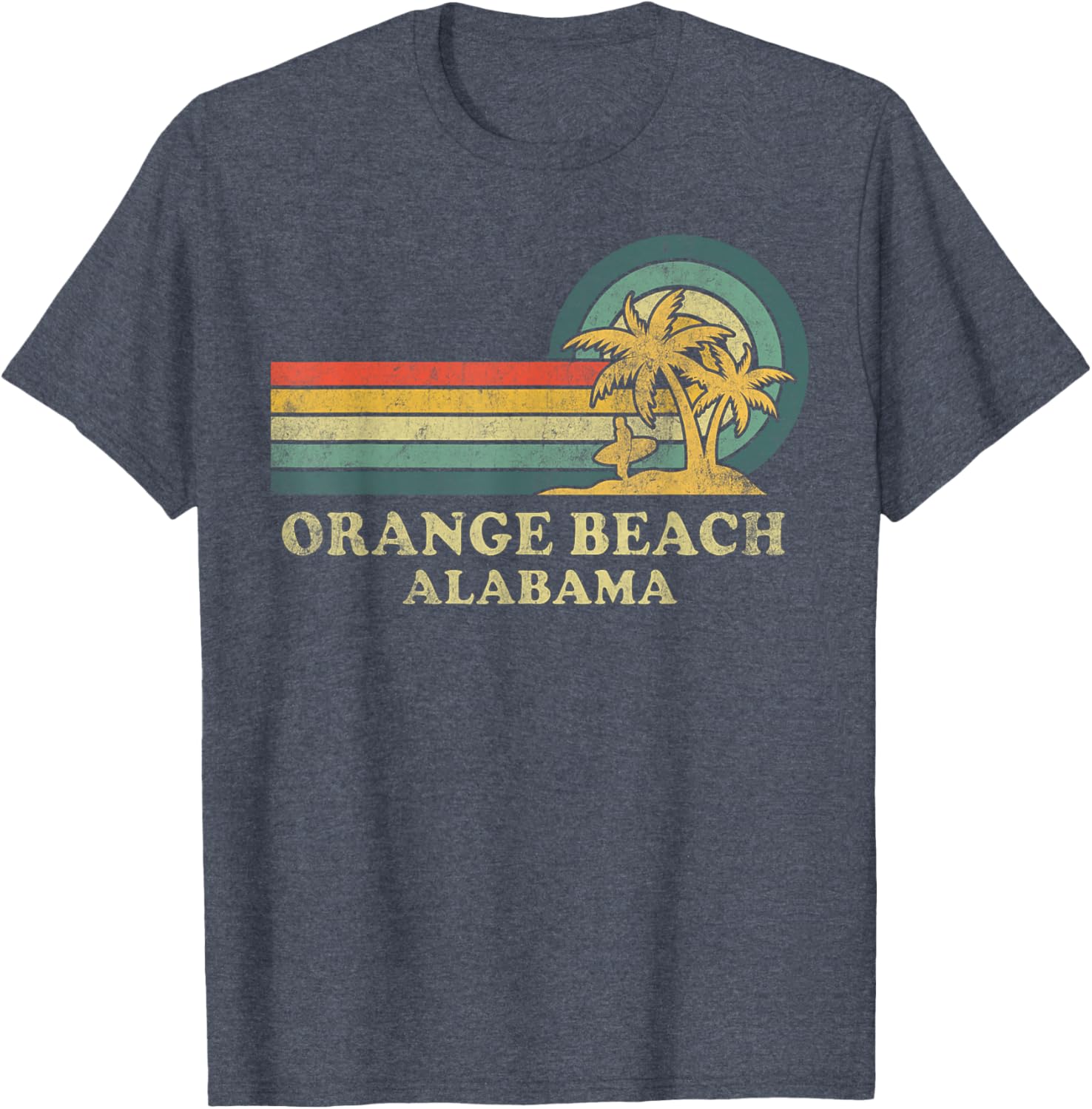 Vintage Palm Tree T-Shirt for Family Vacations in Orange Beach Alabama - 8