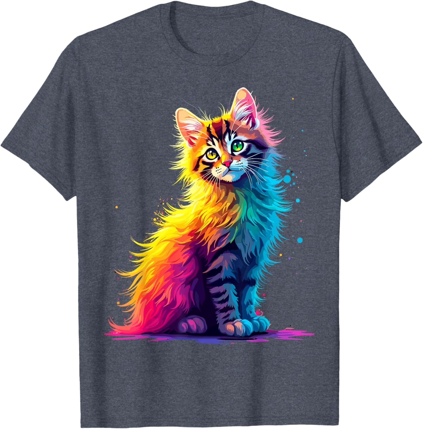 Colorful Cute Kitty T-Shirt for Cat Lovers - Fun Pop Art Design for All Ages - 13