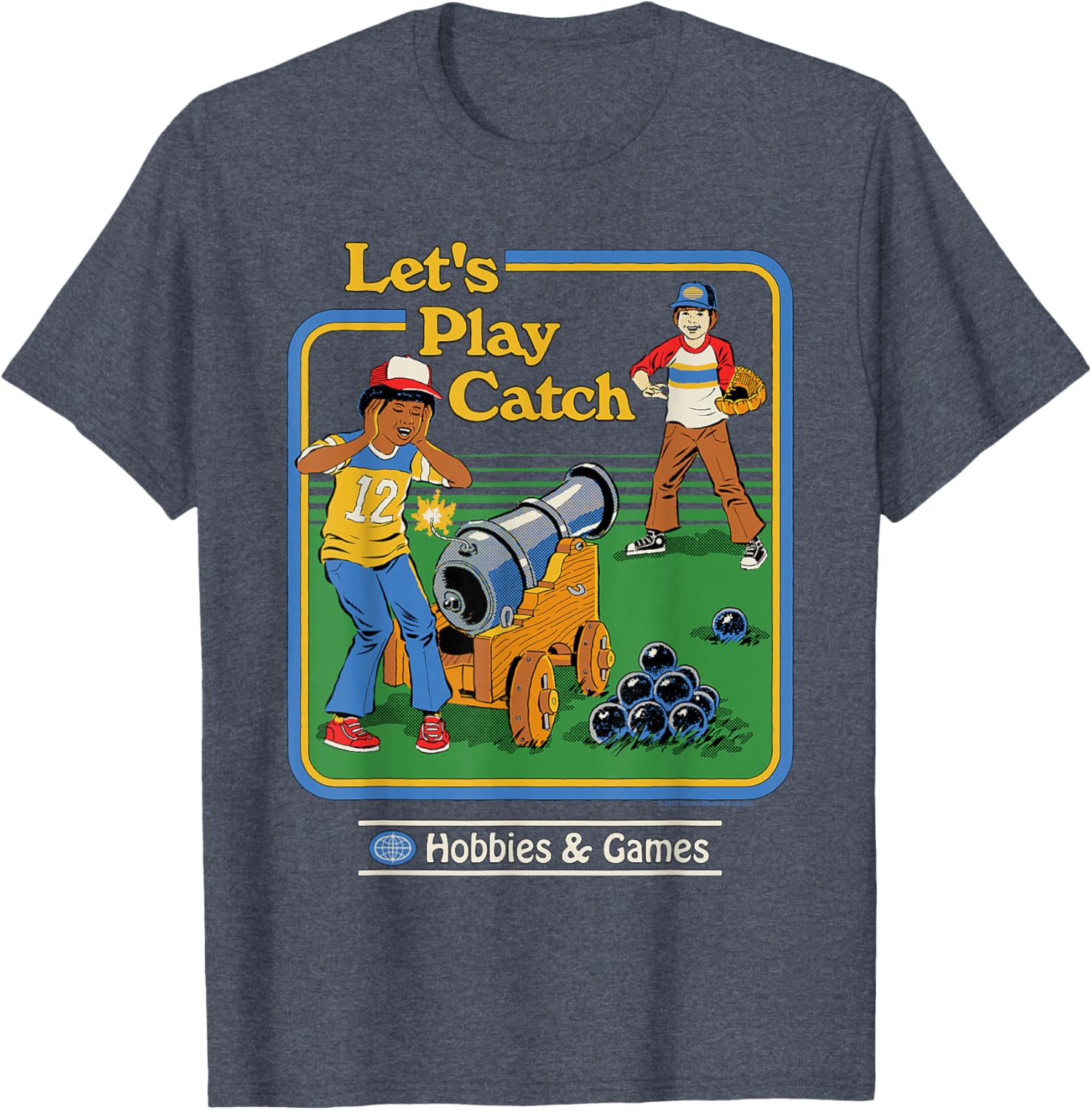 Funny Vintage Let's Play Catch Cannon T-Shirt for Adults - Retro Humor Tee - 3