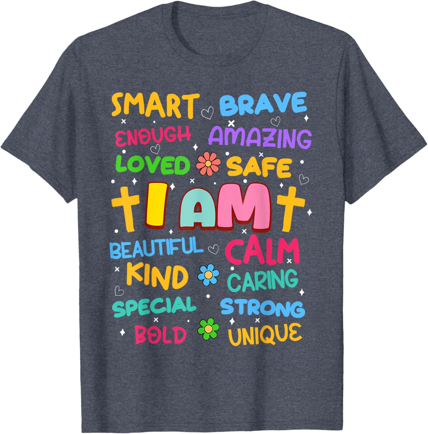 Colorful I Am Daily Affirmation T-Shirt for Christian Toddler Girls - 12
