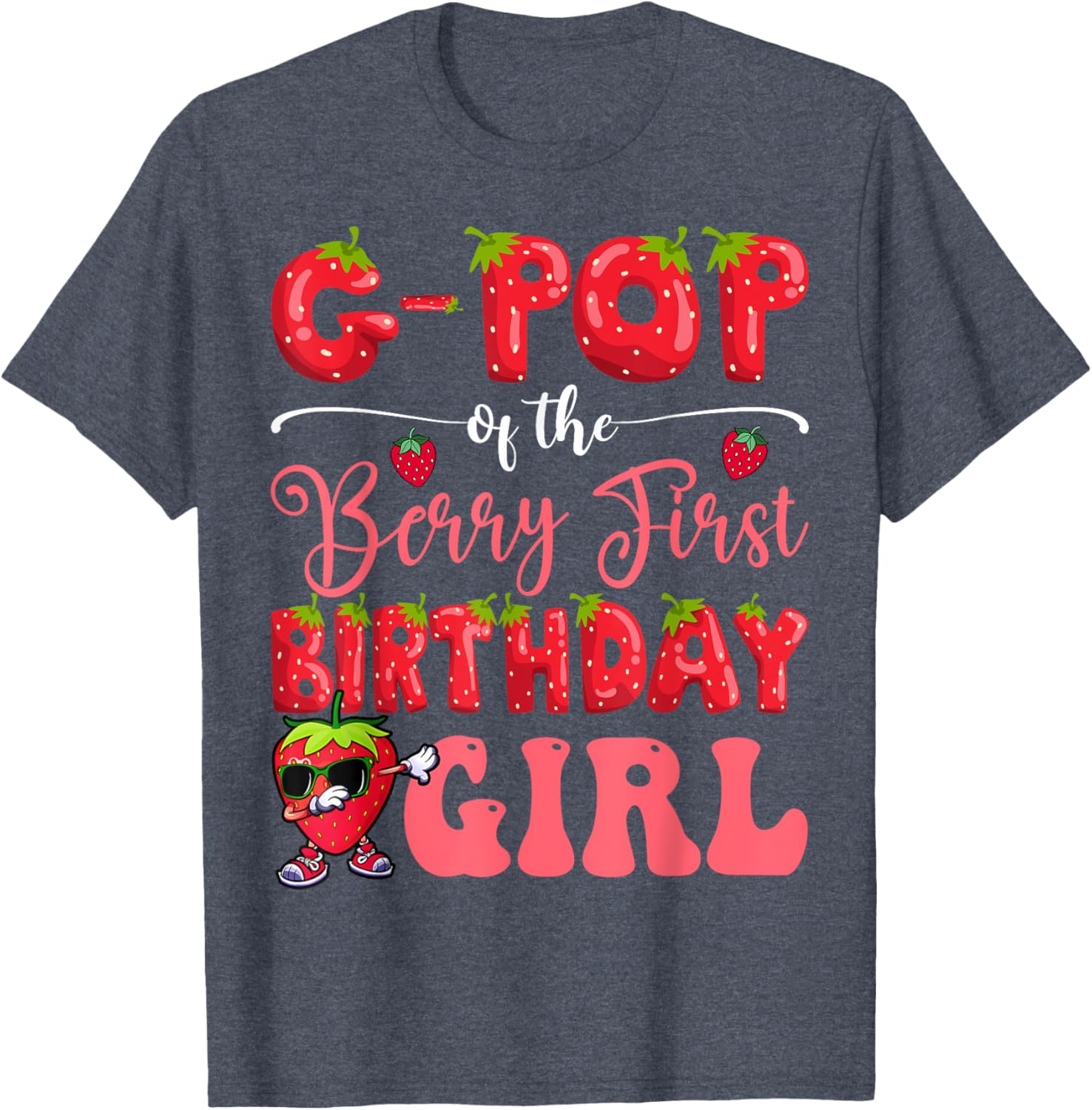 G-Pop Berry First Birthday Girl T-Shirt Sweet Strawberry Design - 1