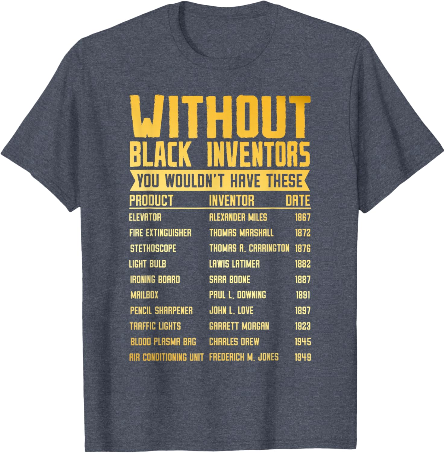 Celebrate Black History with Our Forgotten Black Inventors T-Shirt - 1