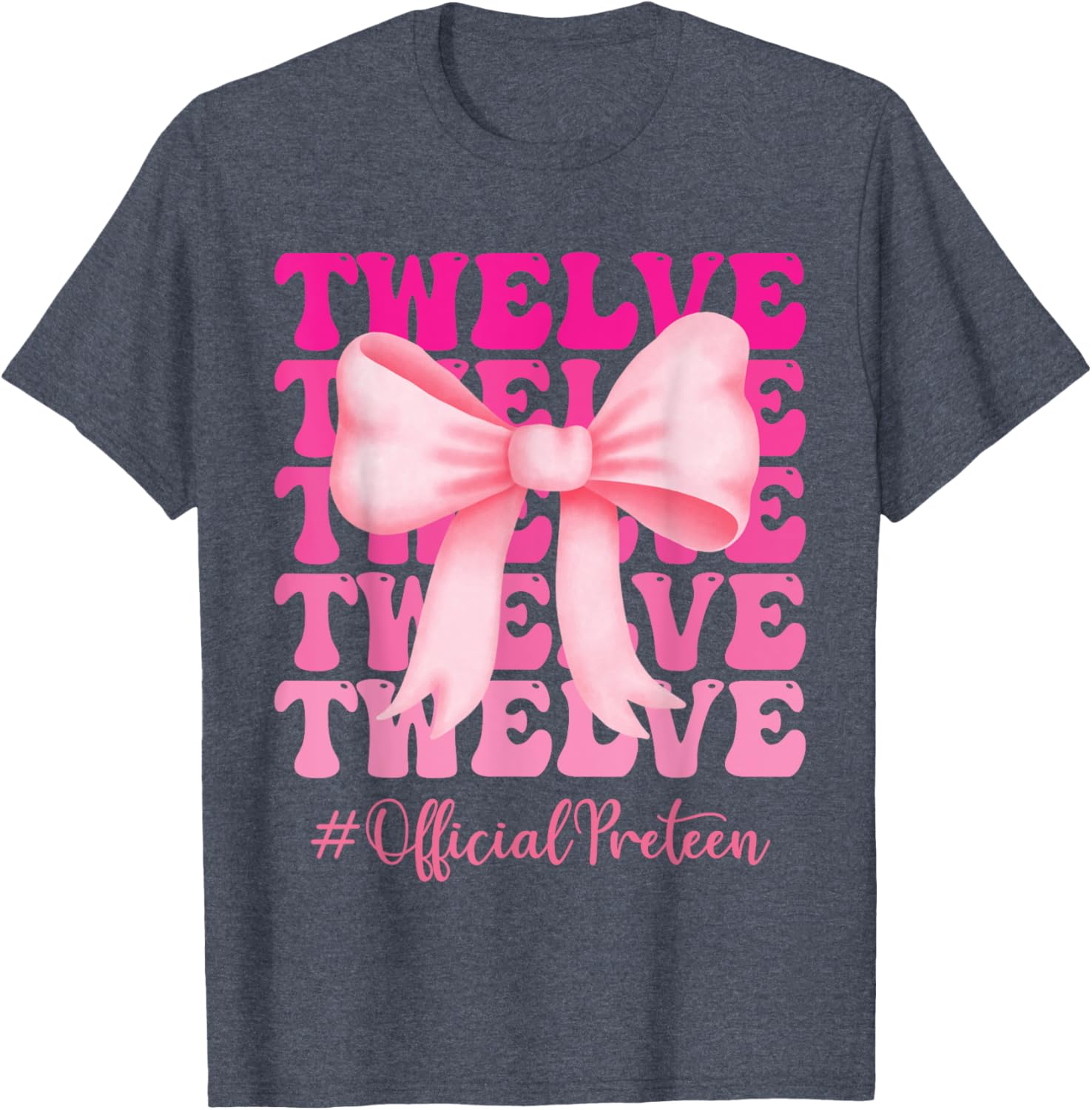Birthday Girl Pink Coquette Bow T-Shirt for Stylish 12 Year Olds - 13
