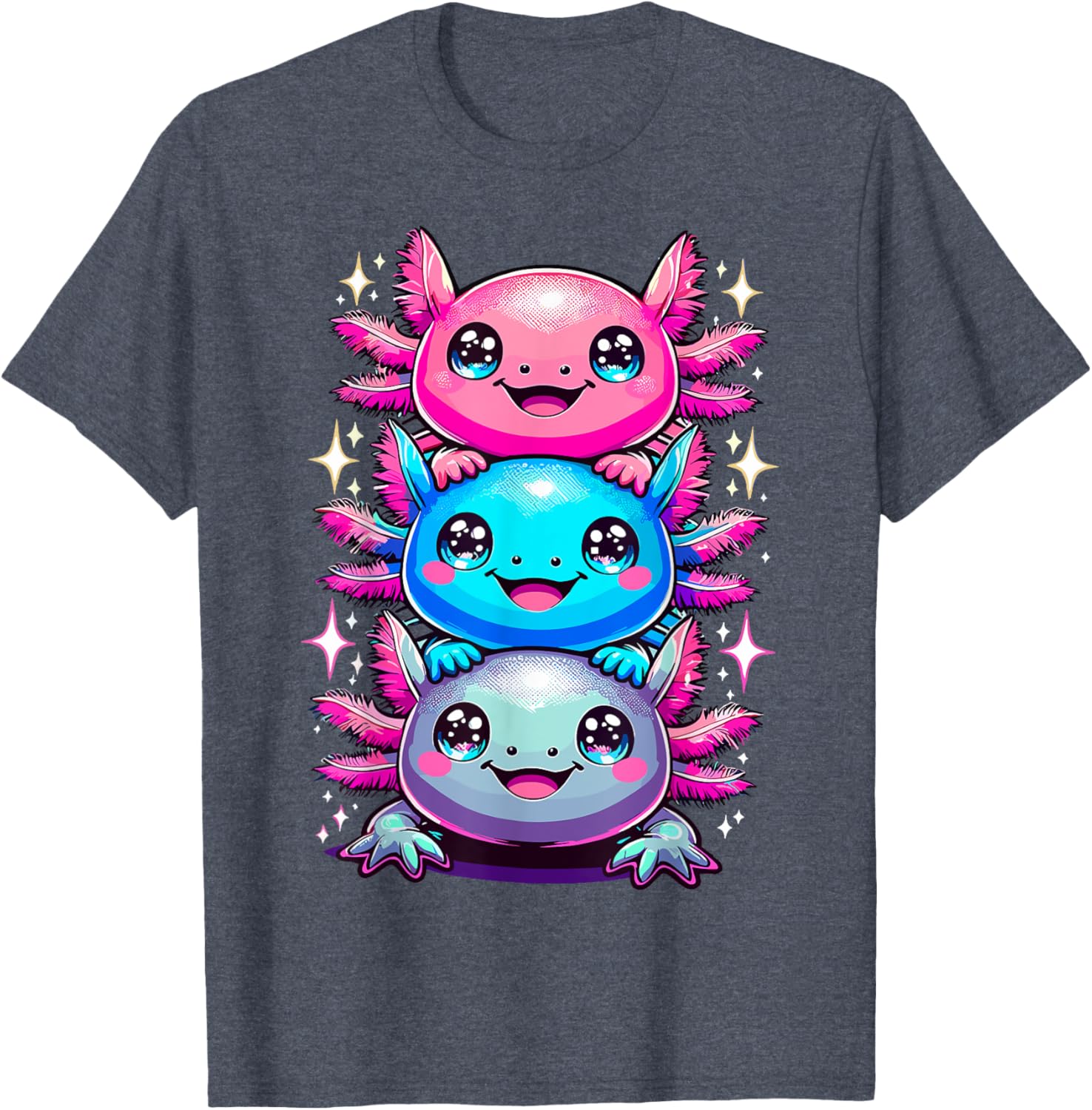 Colorful Axolotl Art T-Shirt for Nature Lovers and Animal Enthusiasts - 6