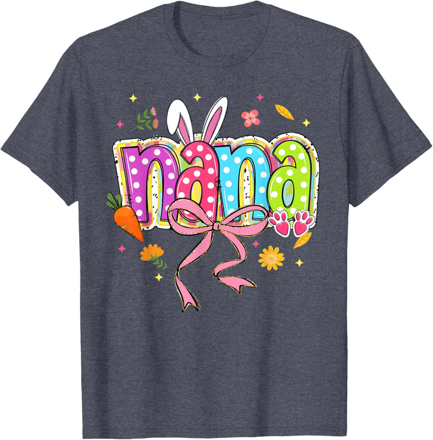 Boho Floral Bunny Grandma T-Shirt for Family Easter Celebrations - 10