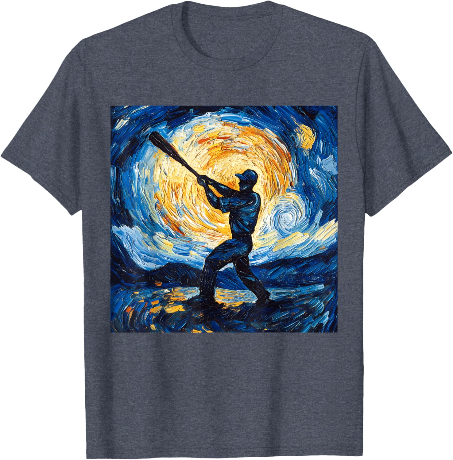 Van Gogh Starry Night Baseball Player T-Shirt for Art and Sports Lovers - 29
