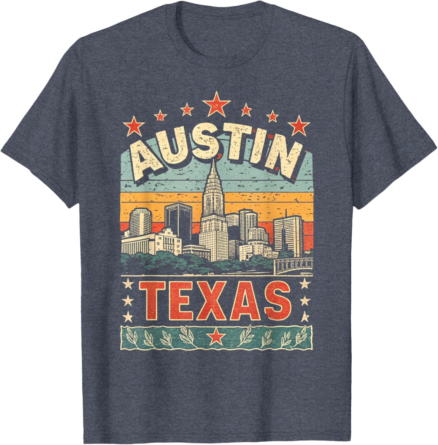 Austin Texas Skyline Vintage Graphic T-Shirt for City Lovers - 10