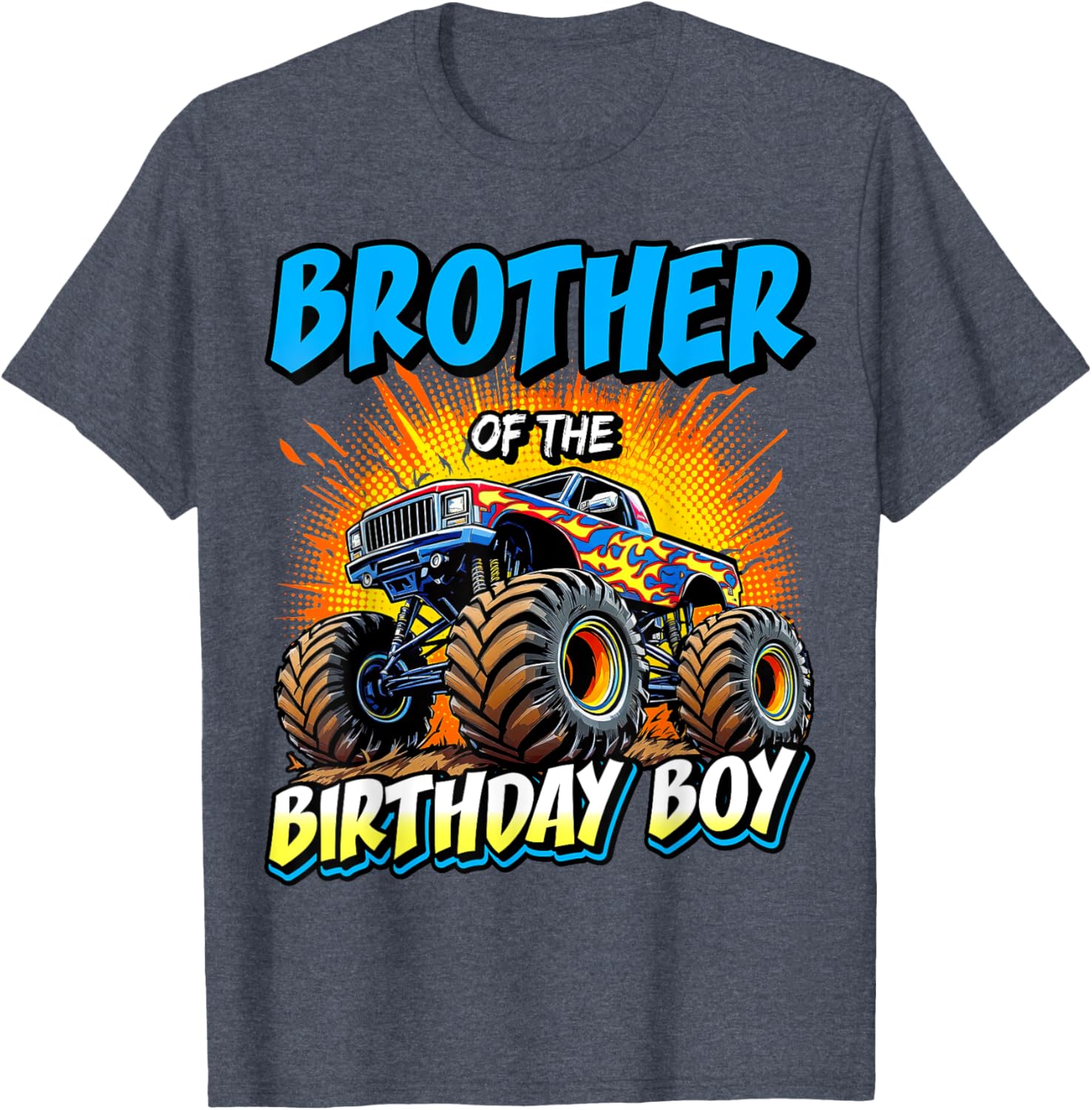 Brother of the Birthday Boy Monster Truck T-Shirt for Fun Celebrations - 2