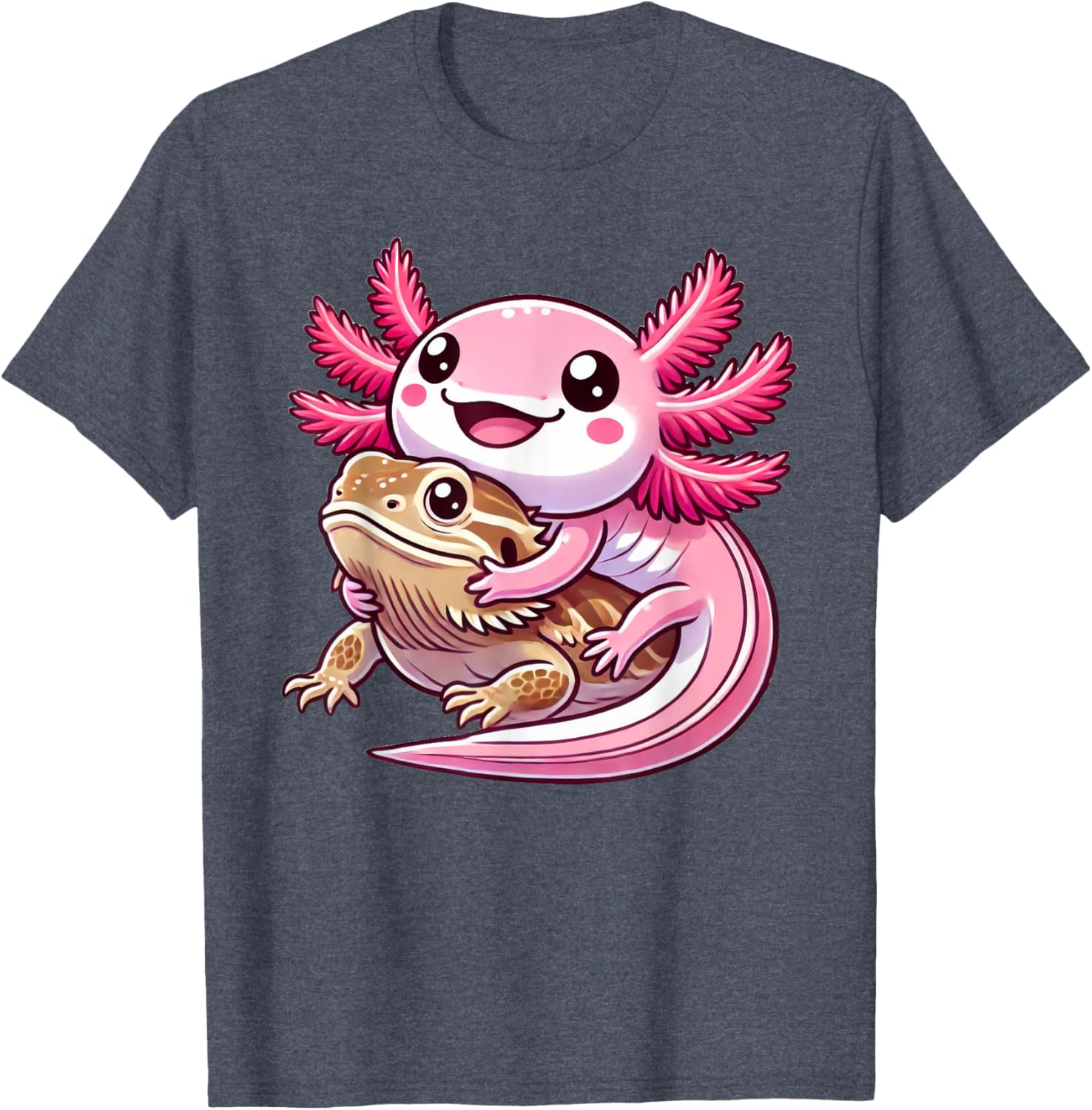 Adorable Axolotl Hugging Bearded Dragon T-Shirt for Animal Lovers - 18