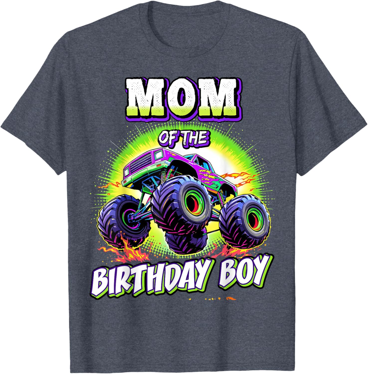 Mom of the Birthday Boy Monster Truck T-Shirt for Fun Celebrations - 8