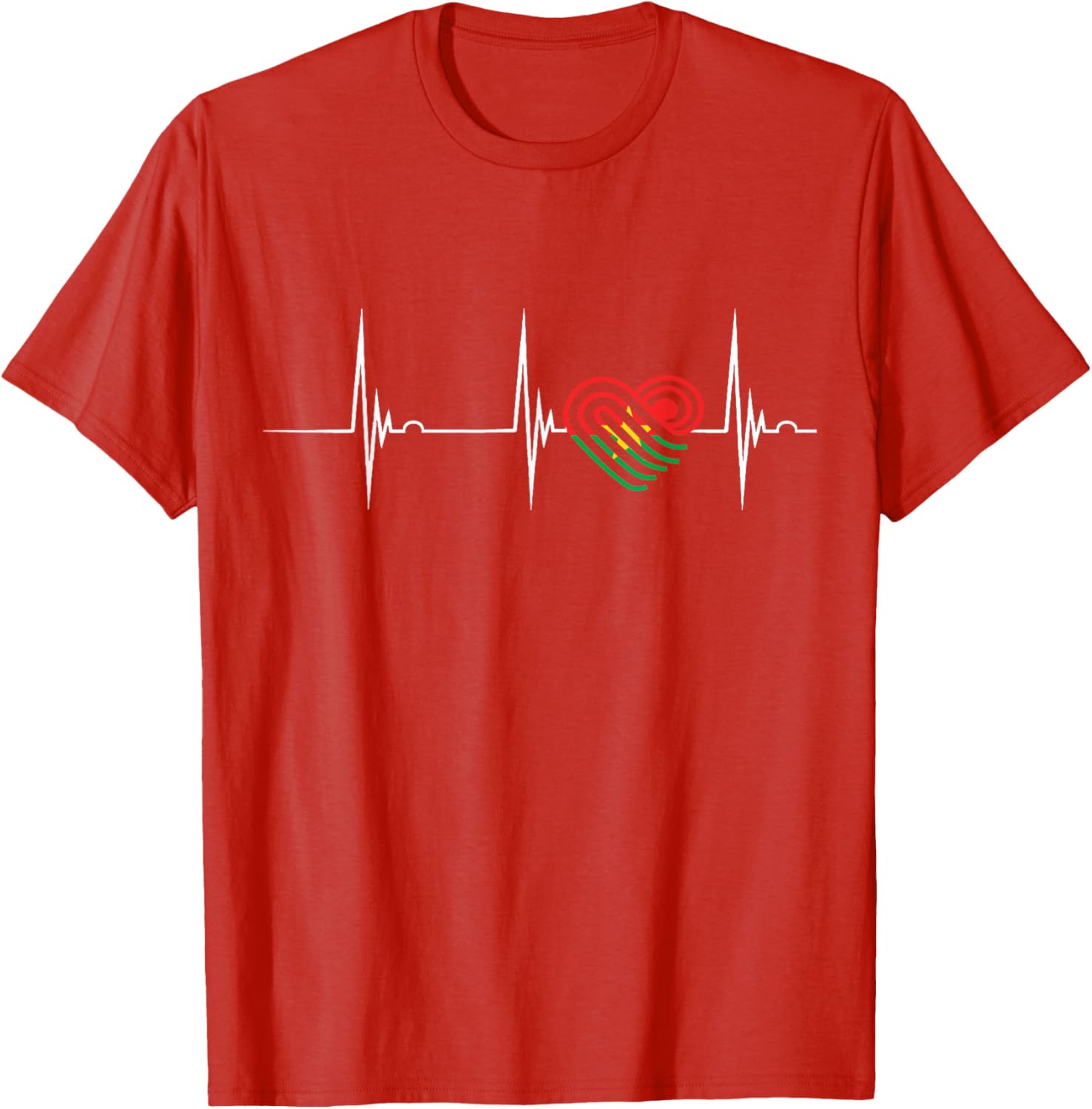 Burkina Faso Heartbeat EKG Pulse T-Shirt Celebrating Burkina Fasoan Roots - 16
