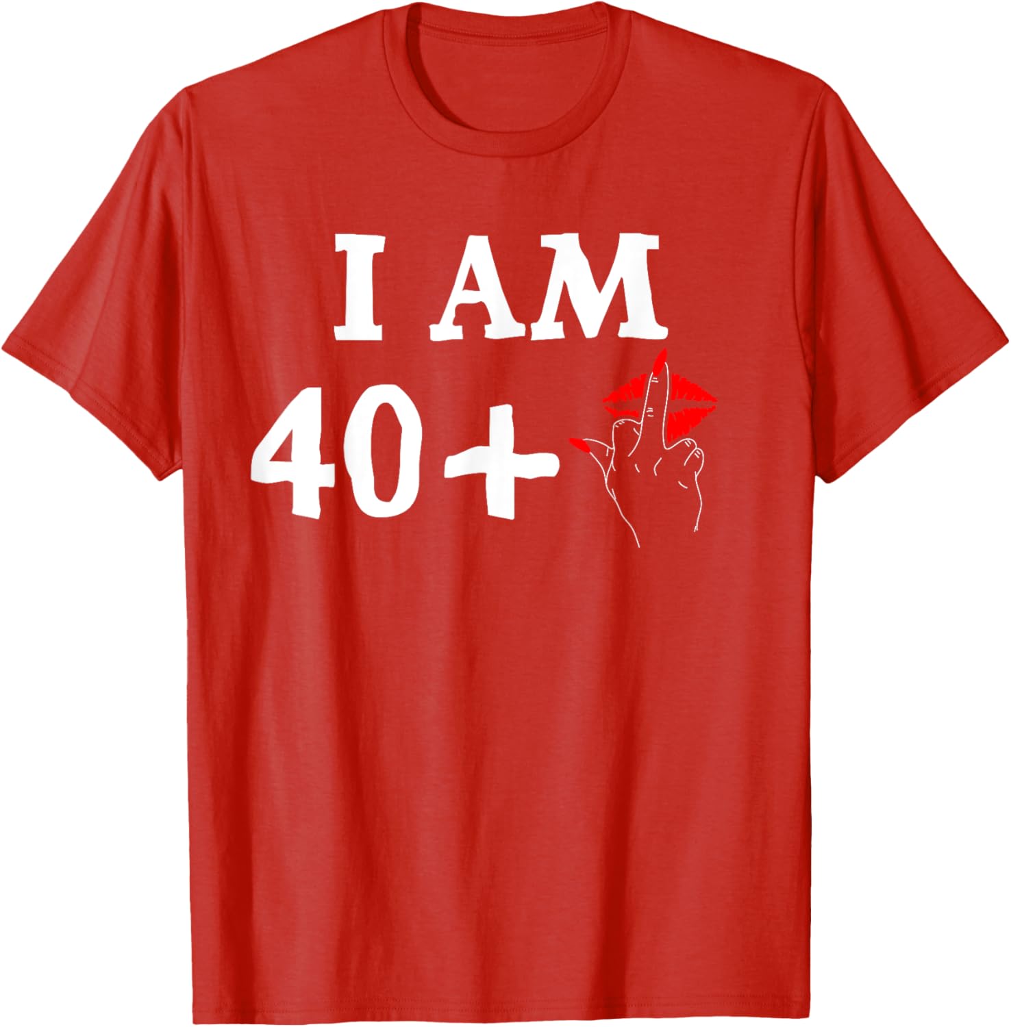 Funny 40th Birthday T-Shirt for Women I Am 40 Plus 1 Middle Finger Tee - 15