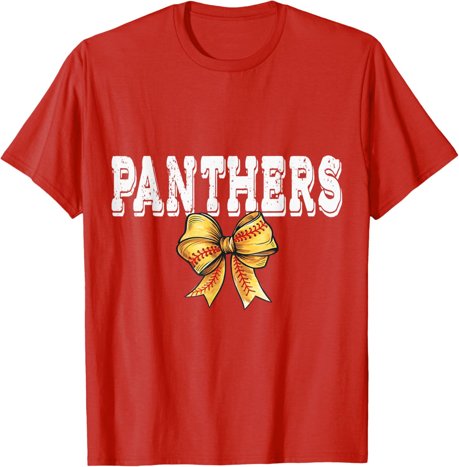 Coquette Panther Softball Game Day Bow T-Shirt for Team Spirit and Style - 16