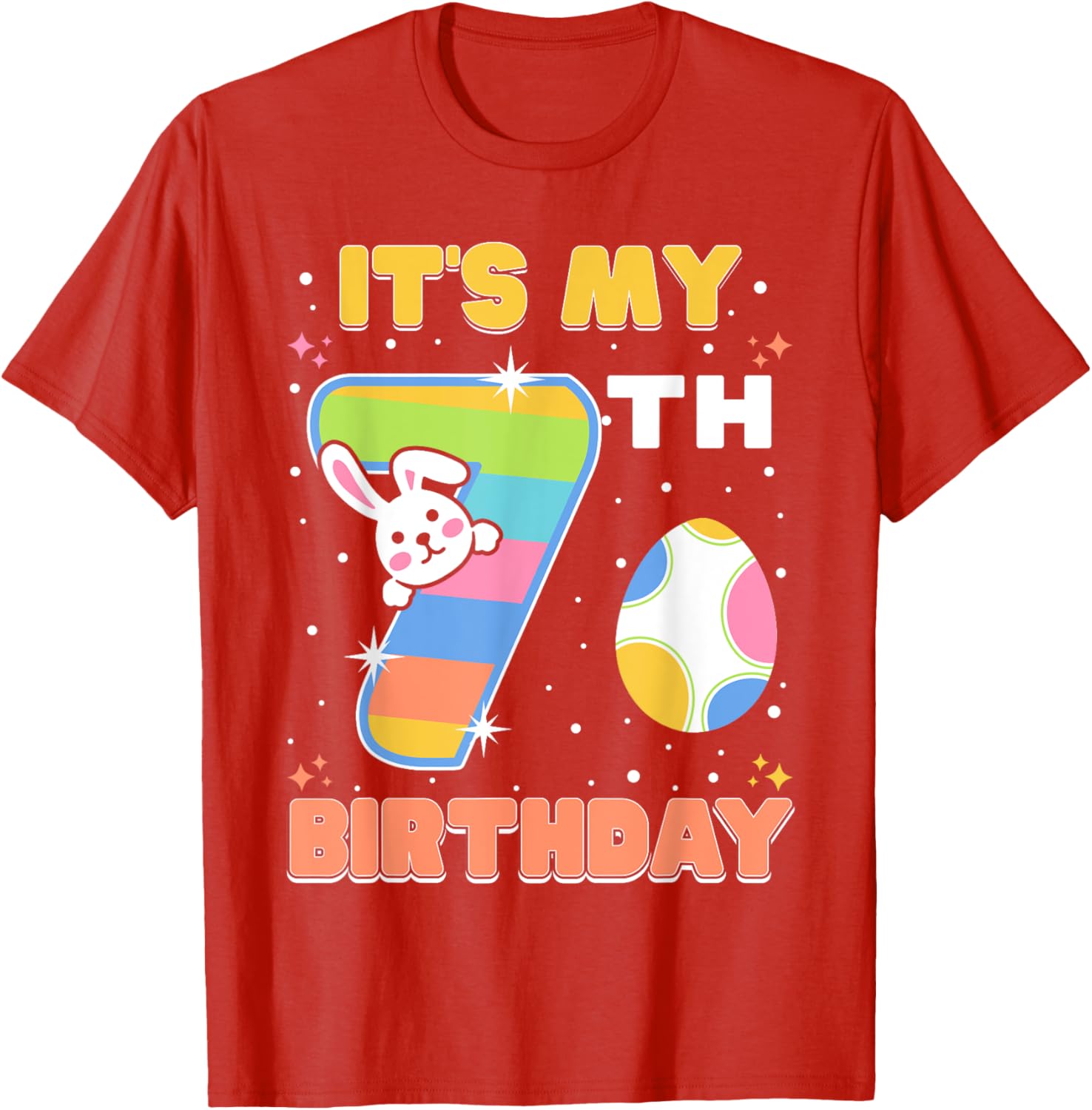 It's My 7th Birthday Easter Bunny T-Shirt for Kids Fun Gift - 1
