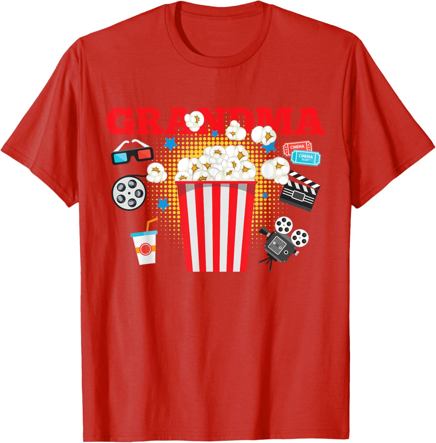 Grandma Movie Night Birthday Party T-Shirt for Fun Celebrations - 1