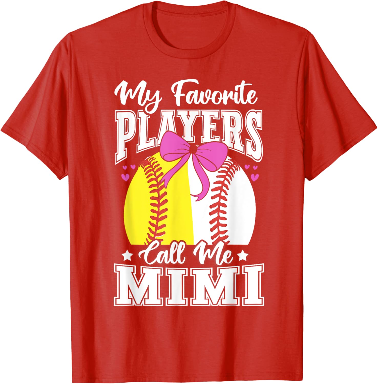 Baseball Grandma Favorite Softball Players Mimi Bow T-Shirt for Fans - 8