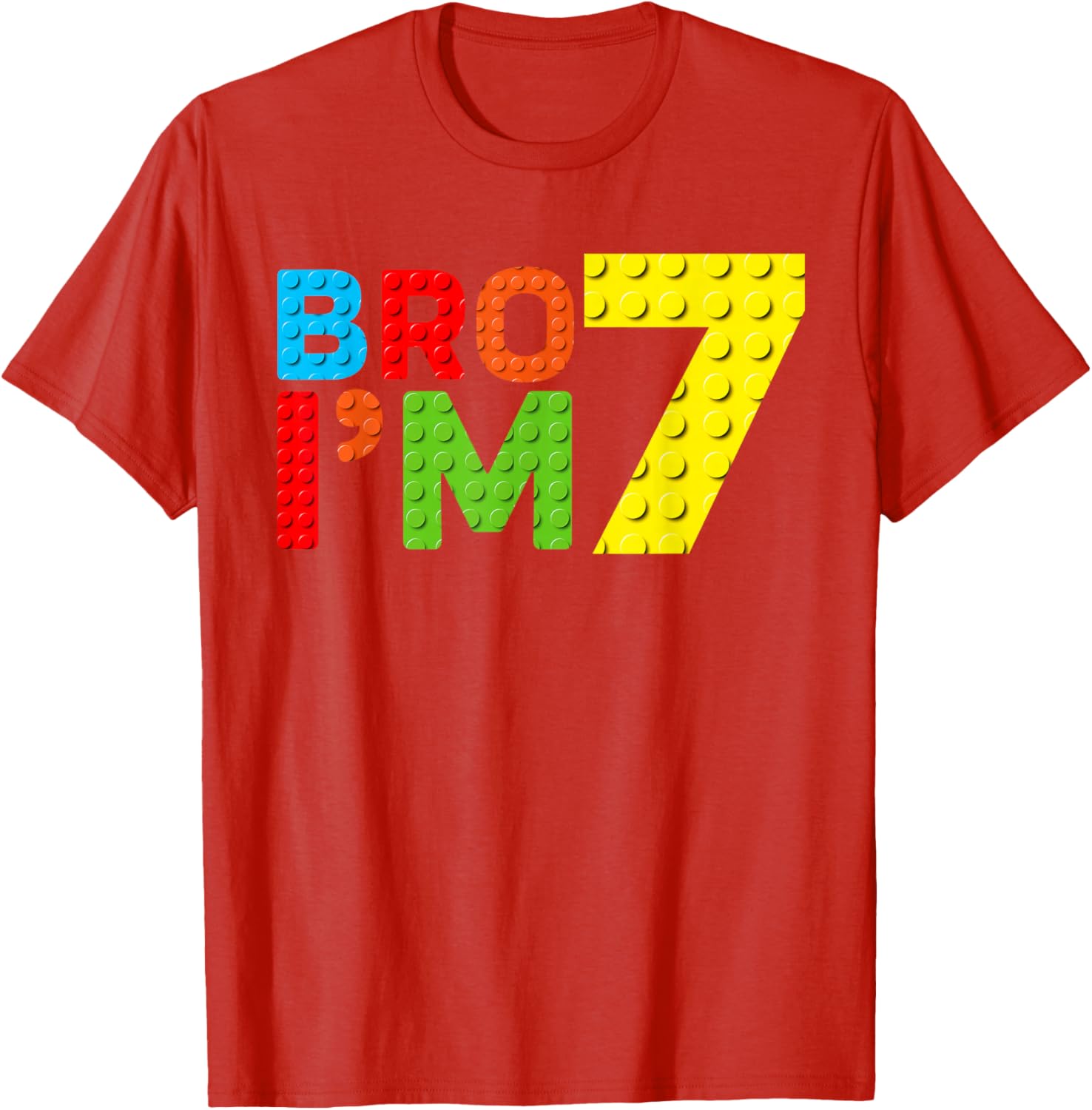 Adorable Boys 7th Birthday Building Block T-Shirt for Fun Celebration - 12