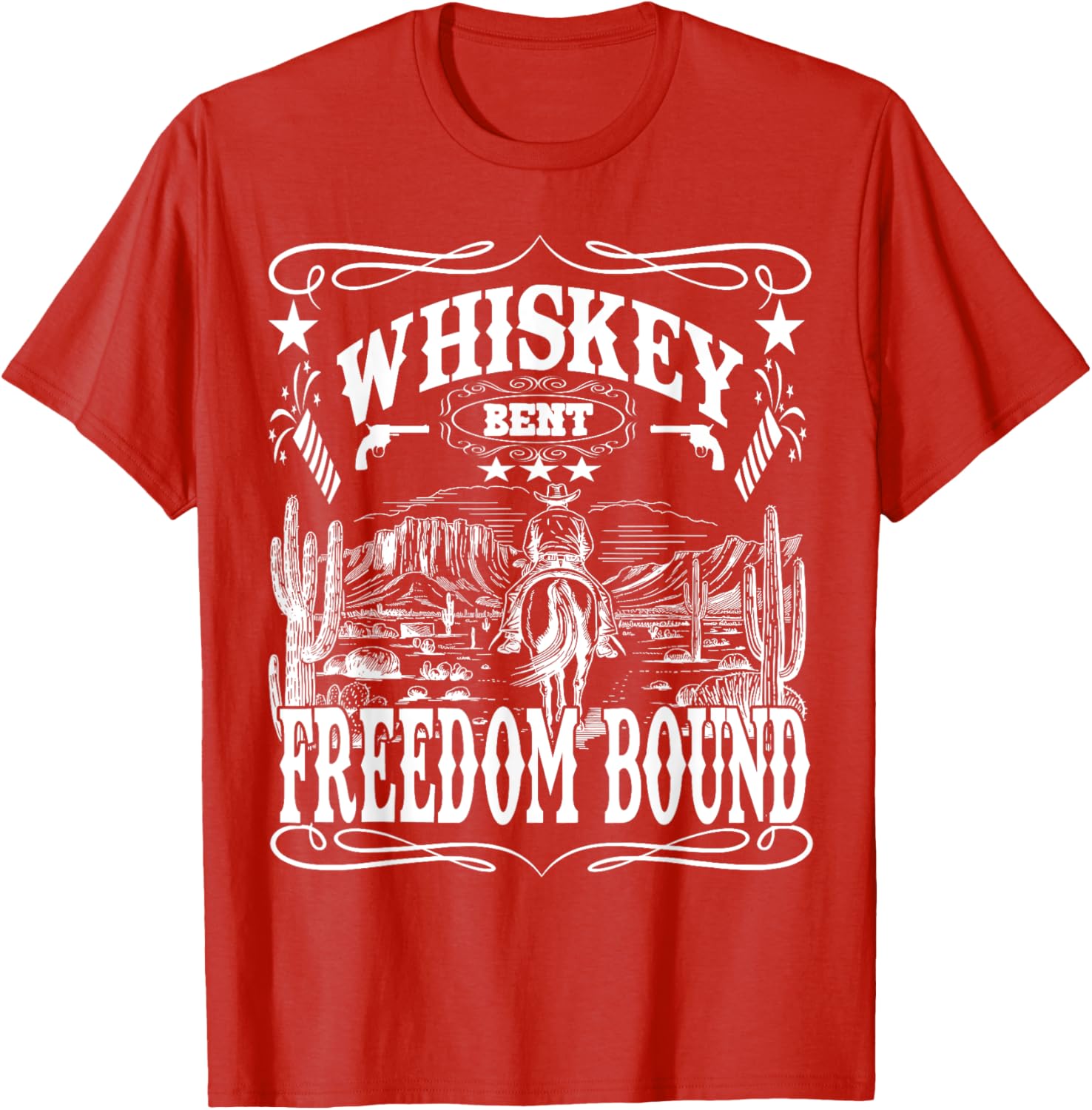 American Cowboy Whiskey Bent Freedom Bound T-Shirt for Comfortable Style - 5