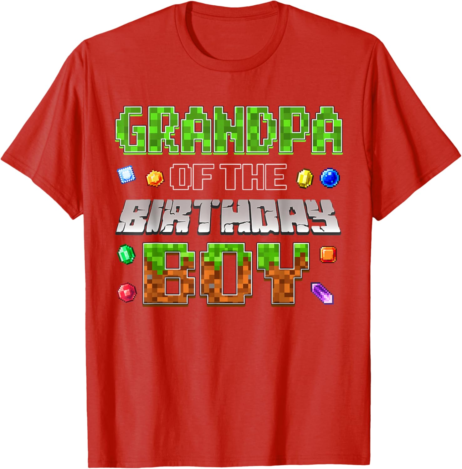 Grandpa of the Birthday Boy Pixel Number T-Shirt for Fun Celebrations - 7