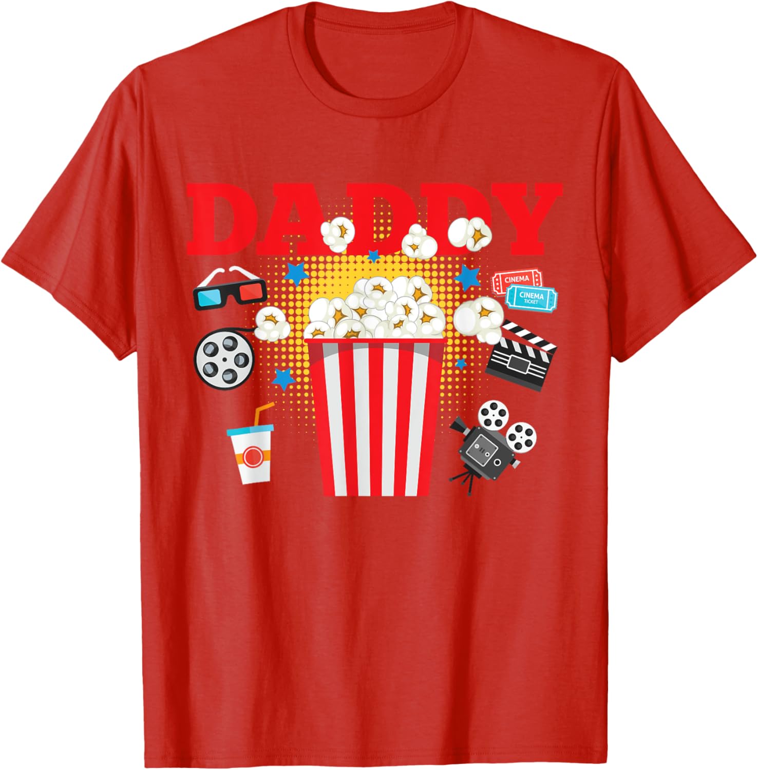 Movie Night Party Daddy Birthday T-Shirt for Fun Family Celebrations - 8