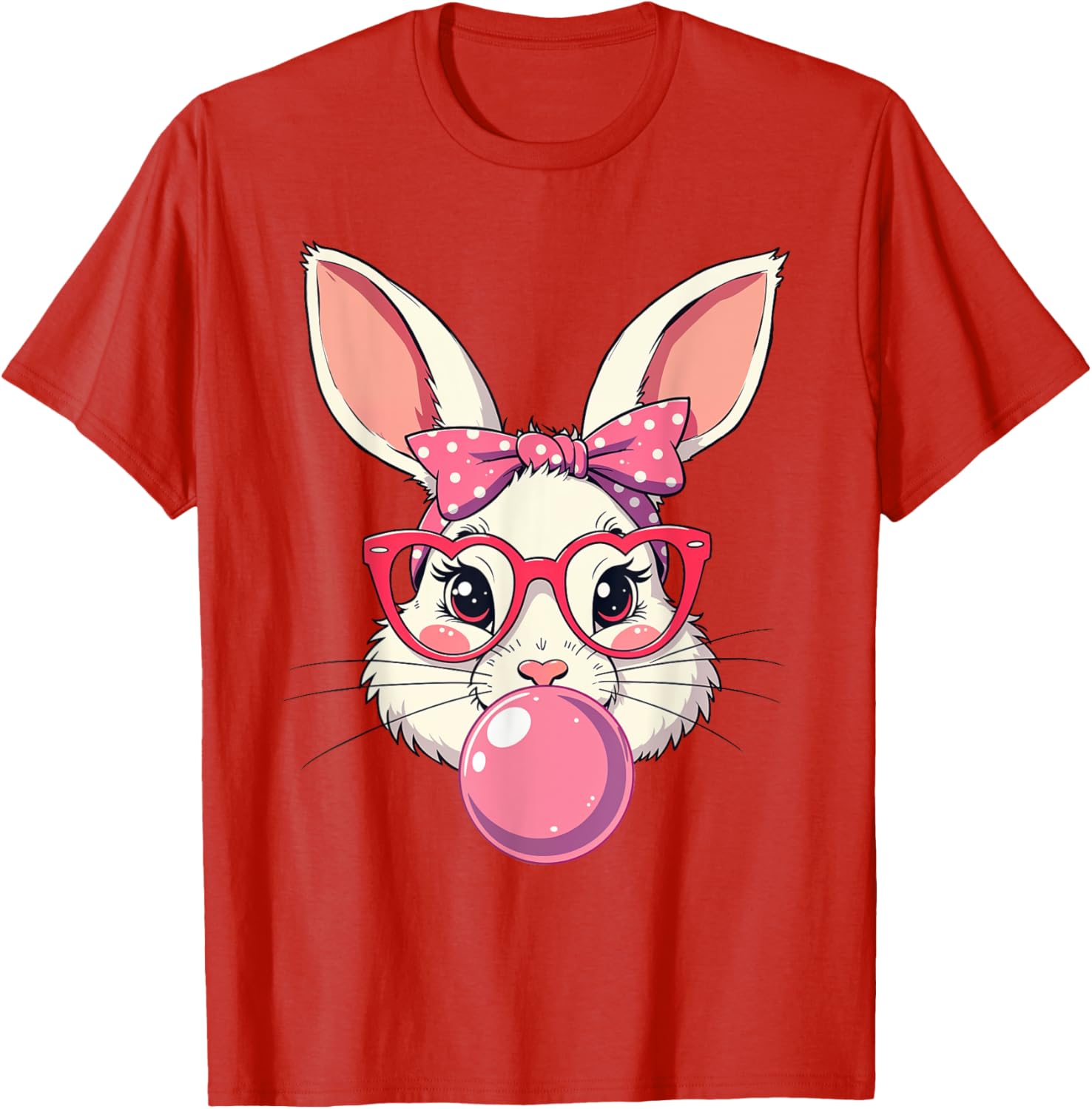 Cute Bunny Face Bow T-Shirt for Easter Fun - Kids and Adults Available - 18