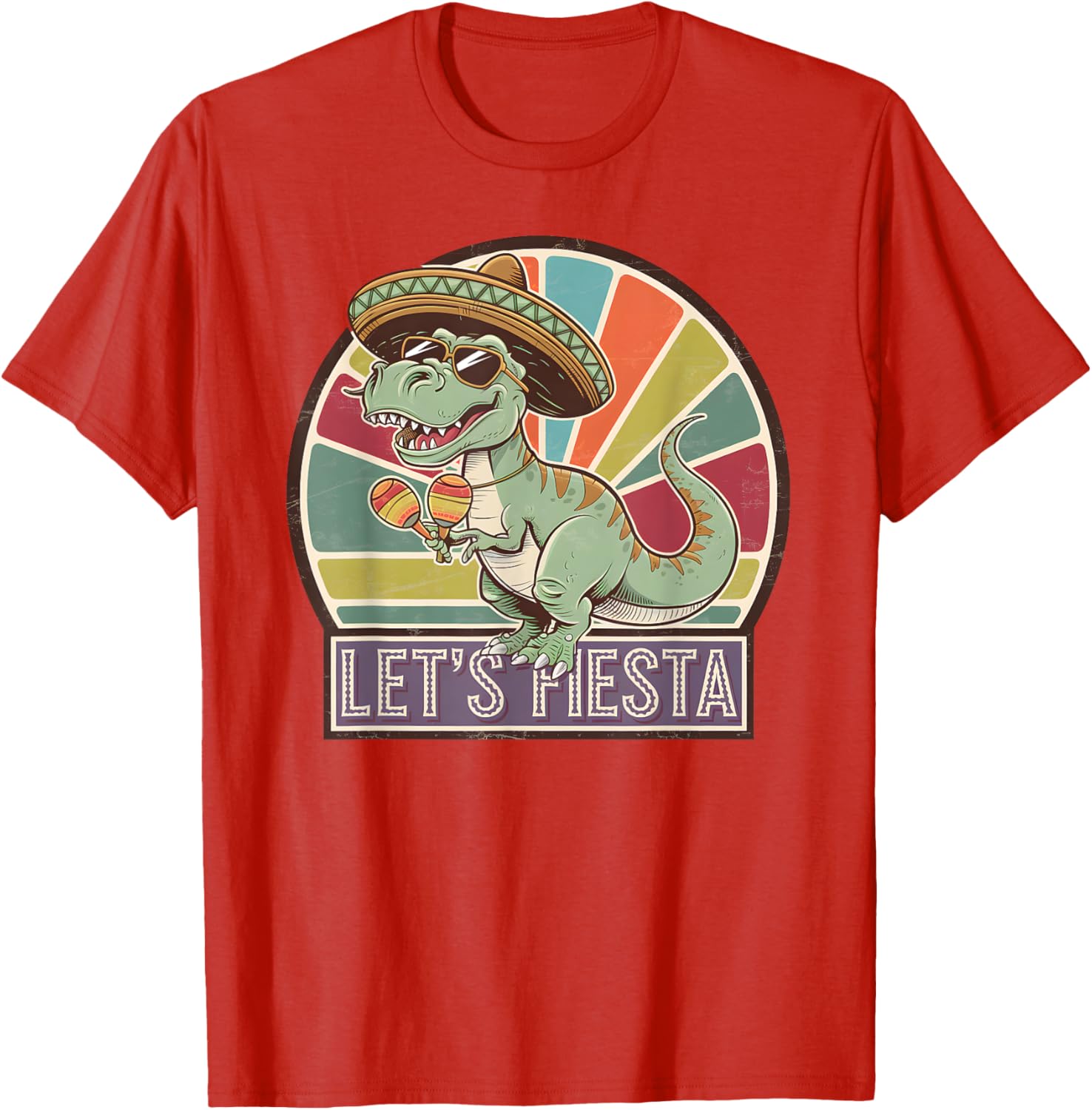 Lets Fiesta Mexican Dino T-Rex Cinco de Mayo Toddler Boys T-Shirt - 19