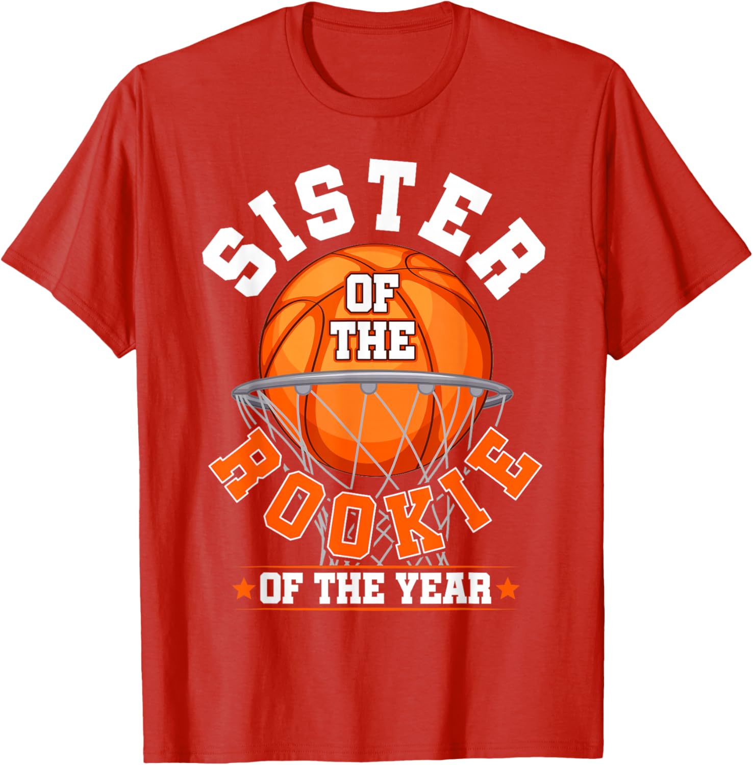 Adorable Sister of Rookie 1st Birthday Basketball Family Matching T-Shirt - 12