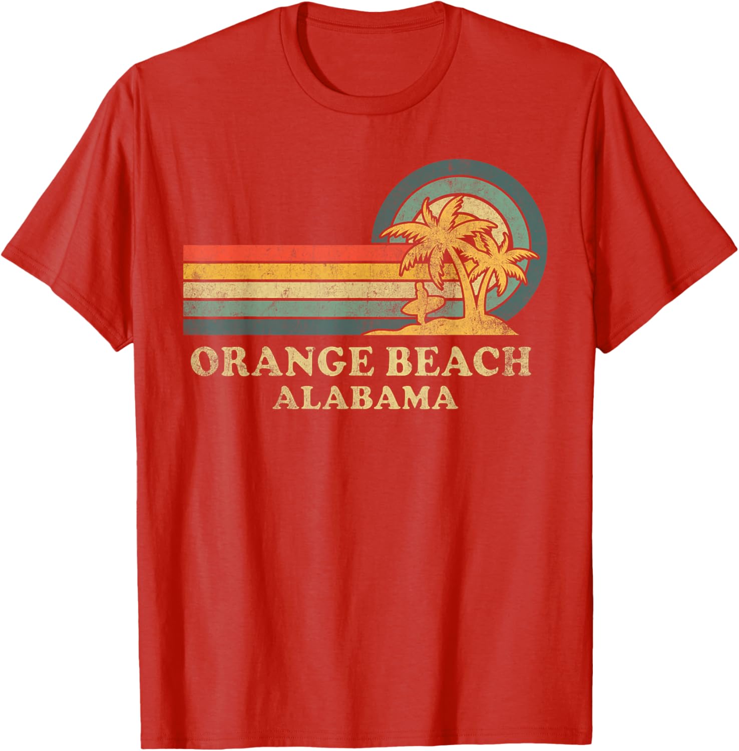 Vintage Palm Tree T-Shirt for Family Vacations in Orange Beach Alabama - 6