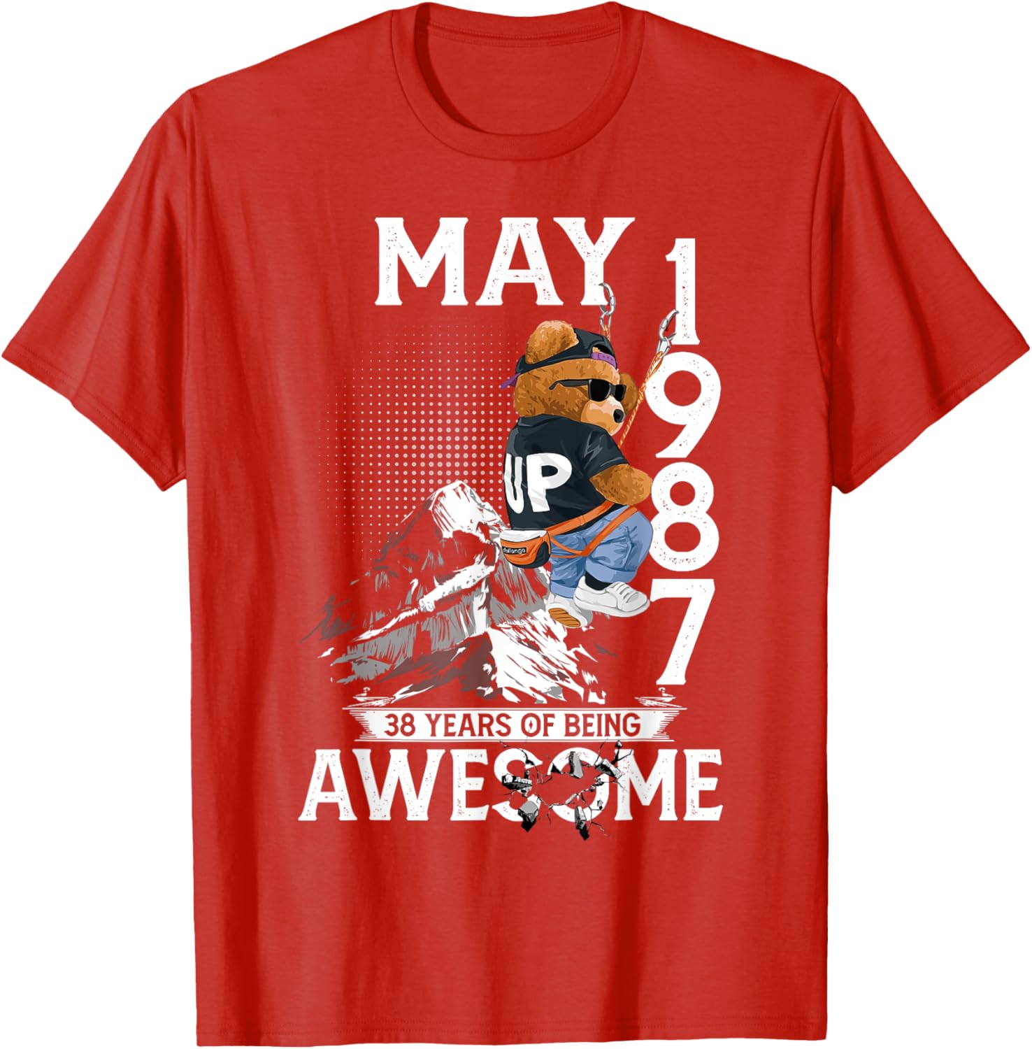 38th Birthday Bear Legends May 1987 T-Shirt for Men Casual Wear - 24