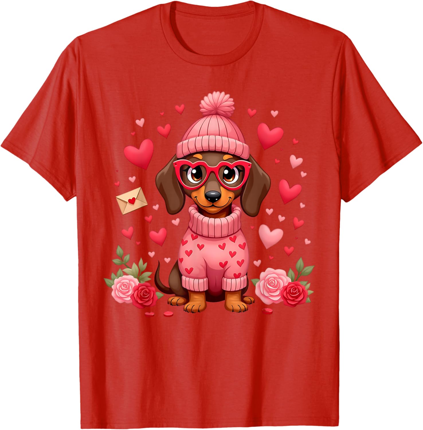 Valentine's Day Dachshund Mom T-Shirt Cute Weiner Dog Love Gift - 14