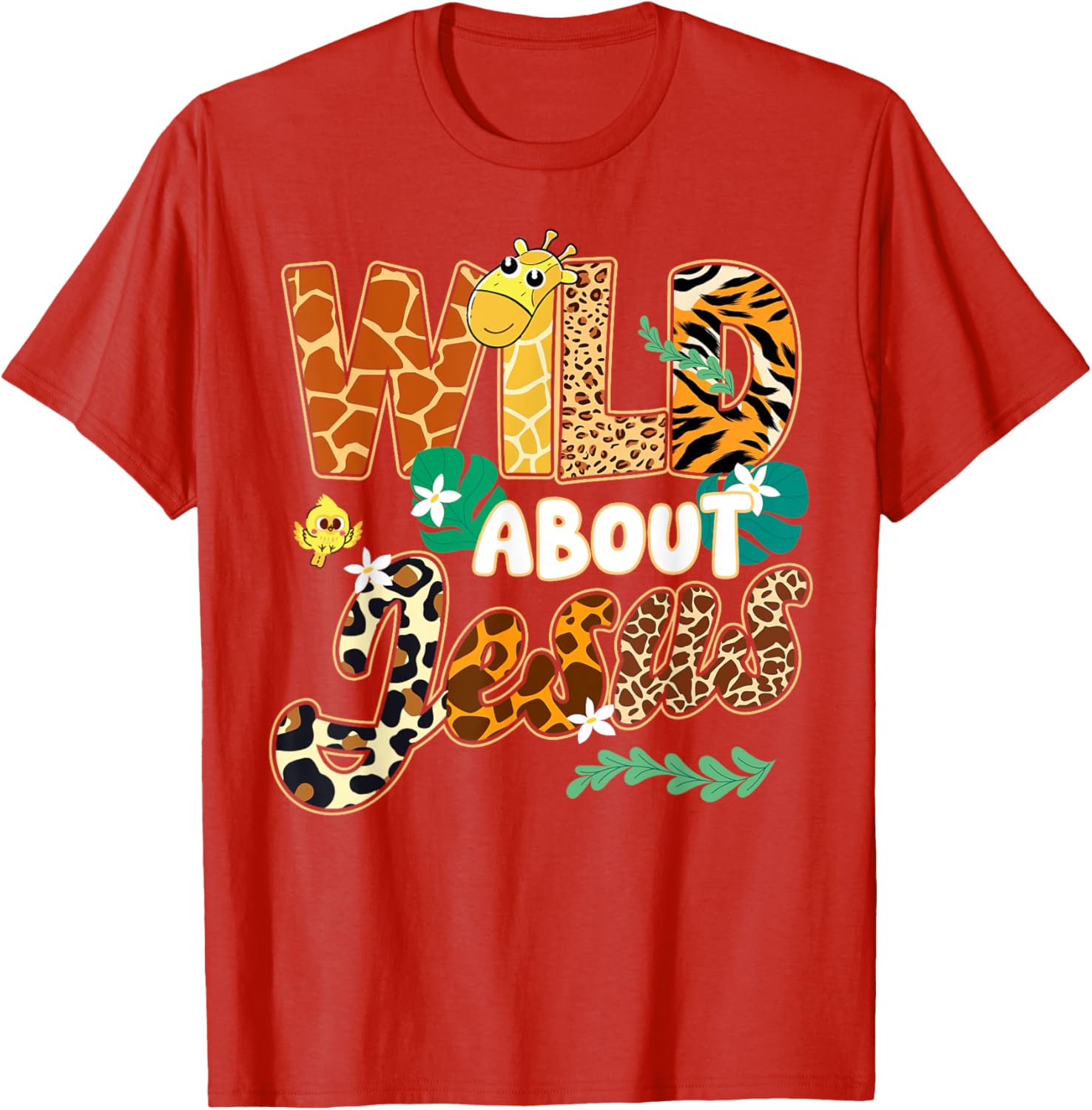 Wild About Jesus Kids T-Shirt with Fun Leopard Zebra Print Design - 4