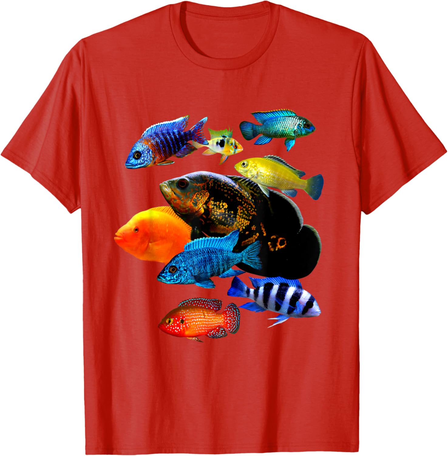 Cichlid Lover T-Shirt Frontosa Ram & Mbuna Cichlid Fish Design - 17