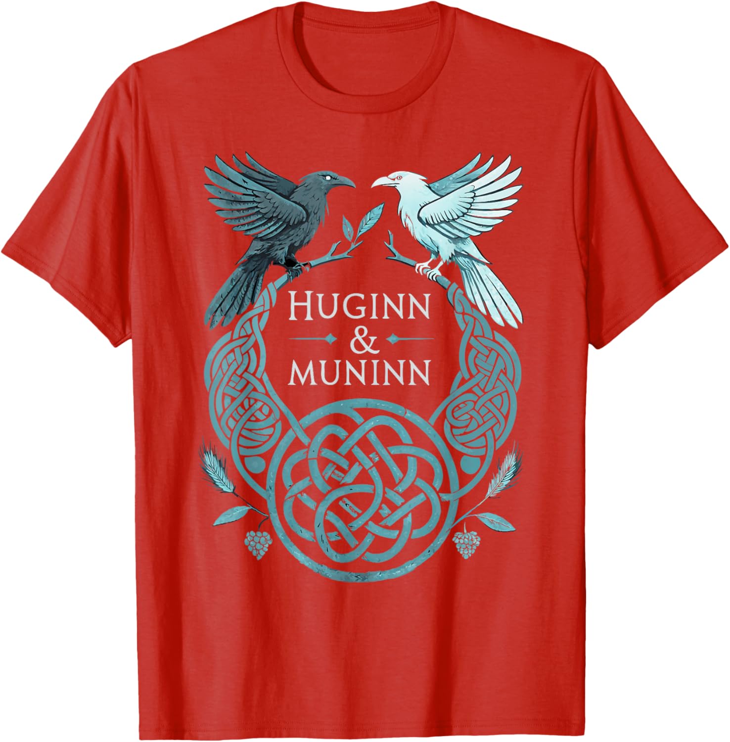 Celtic Viking Ravens T-Shirt with Huginn and Muninn Design - 9
