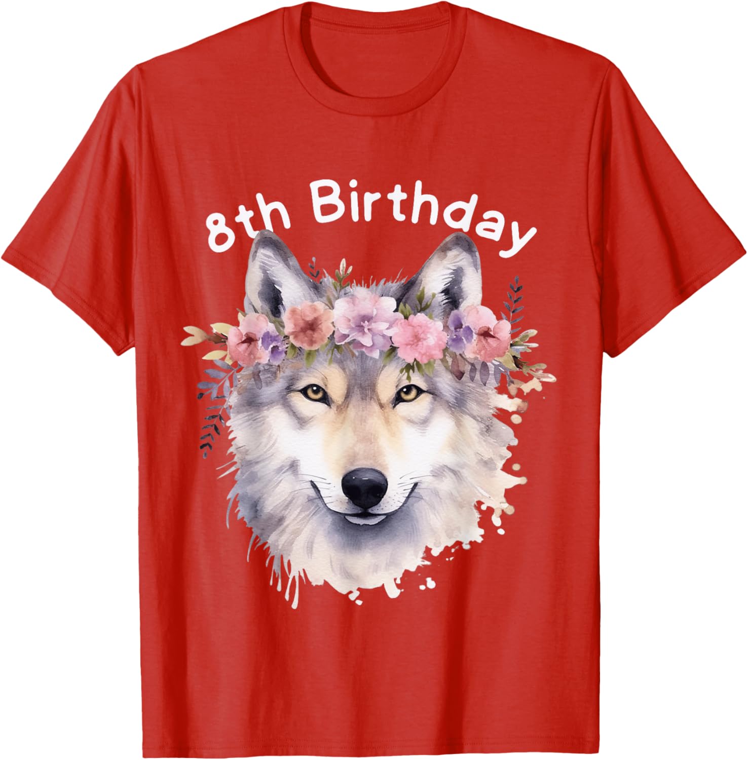 Adorable 8th Wolf Birthday T-Shirt for Girls - Perfect Wolf Pack Party Wear - 6