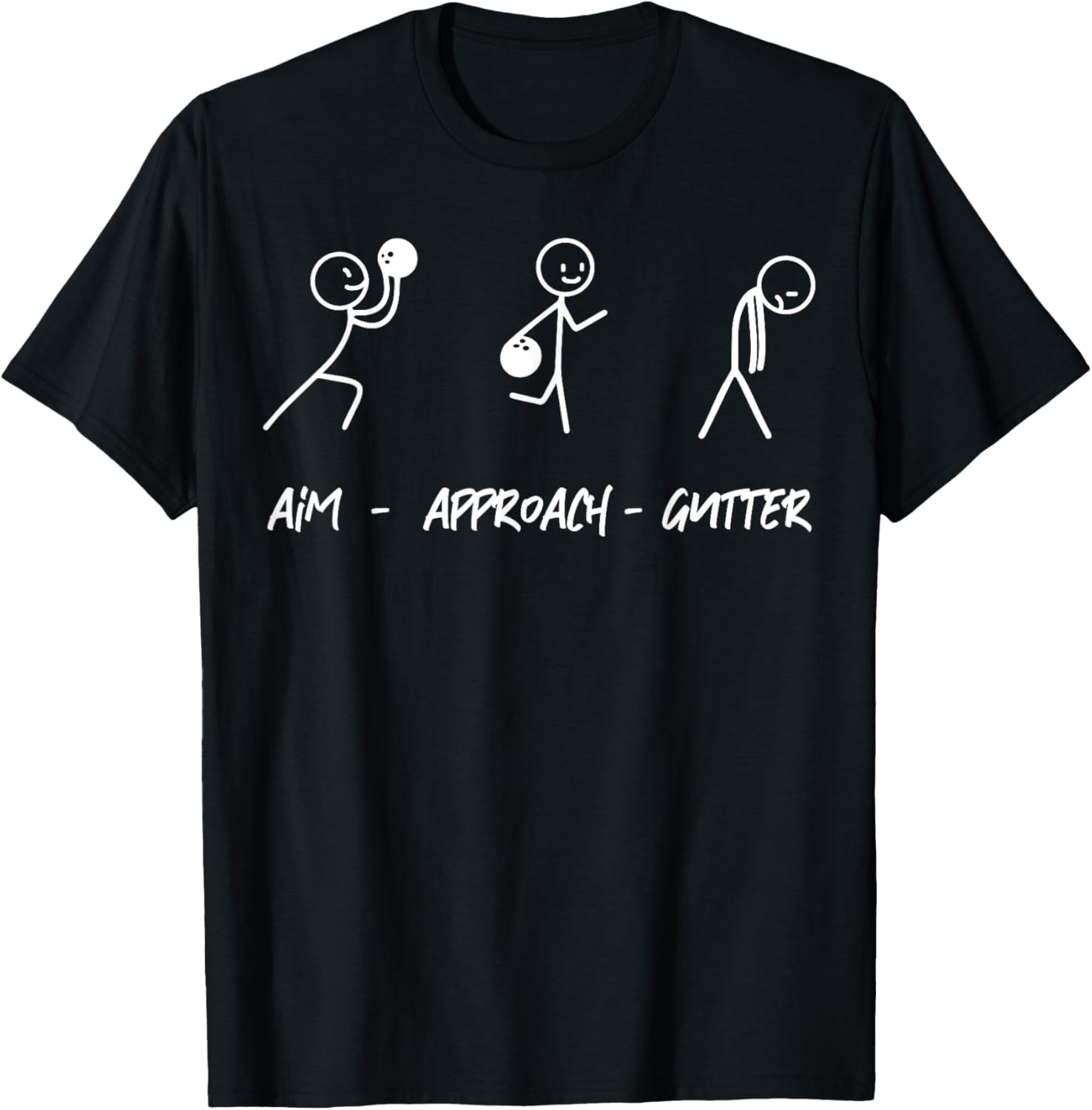 Aim Gutter Bowler T-Shirt for Bowling Lovers - Fun and Comfortable Wear - 12