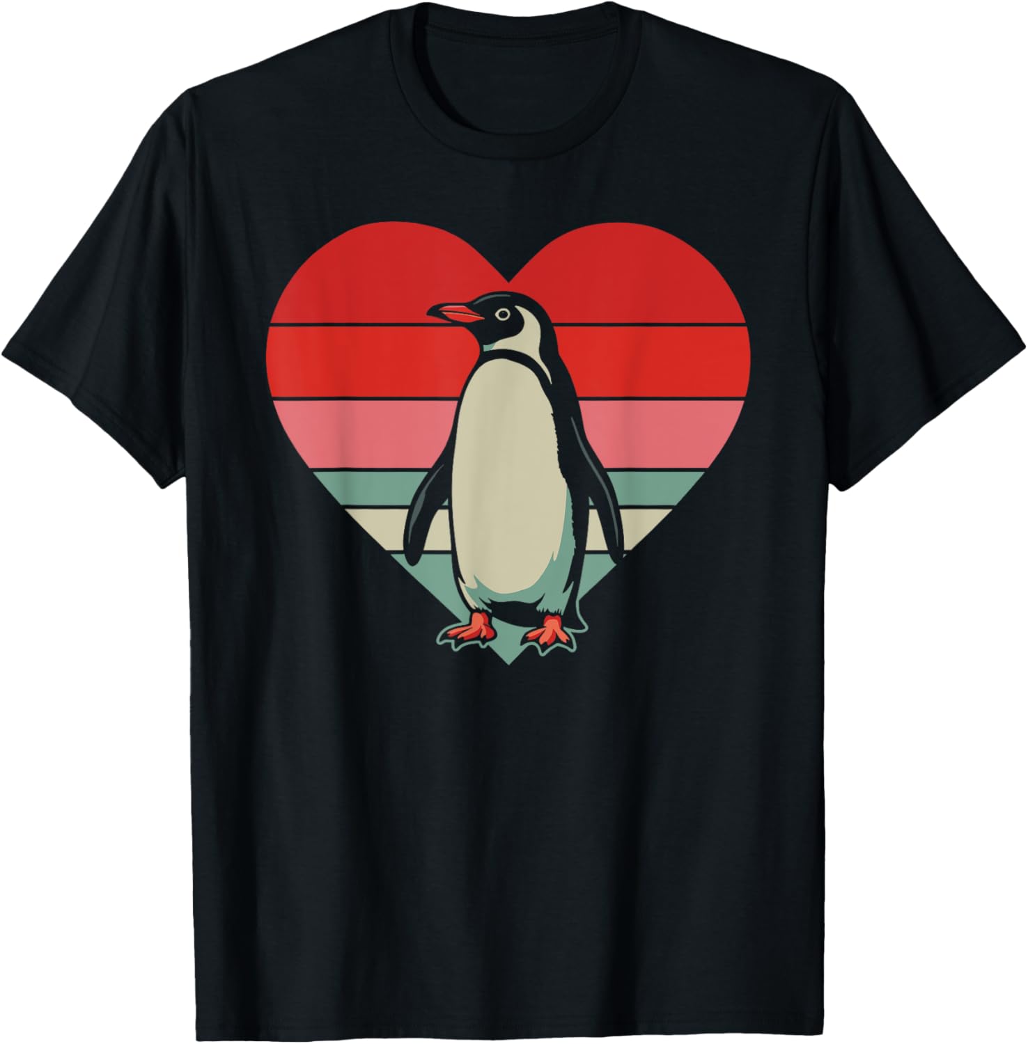 Retro Penguin Heart Vintage Valentine T-Shirt for Family Fun - 8