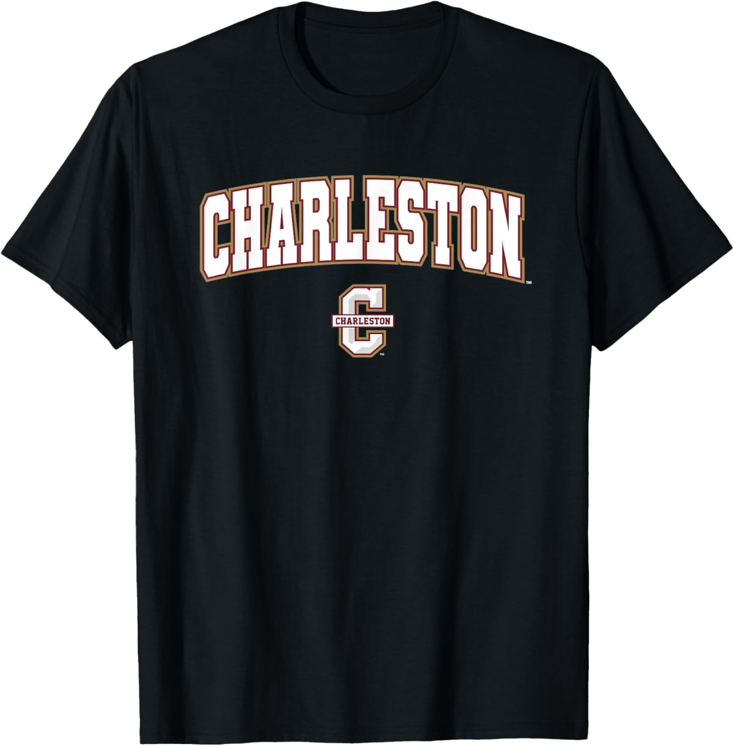 College of Charleston Cougars Arch Logo T-Shirt for Sports Fans - 1