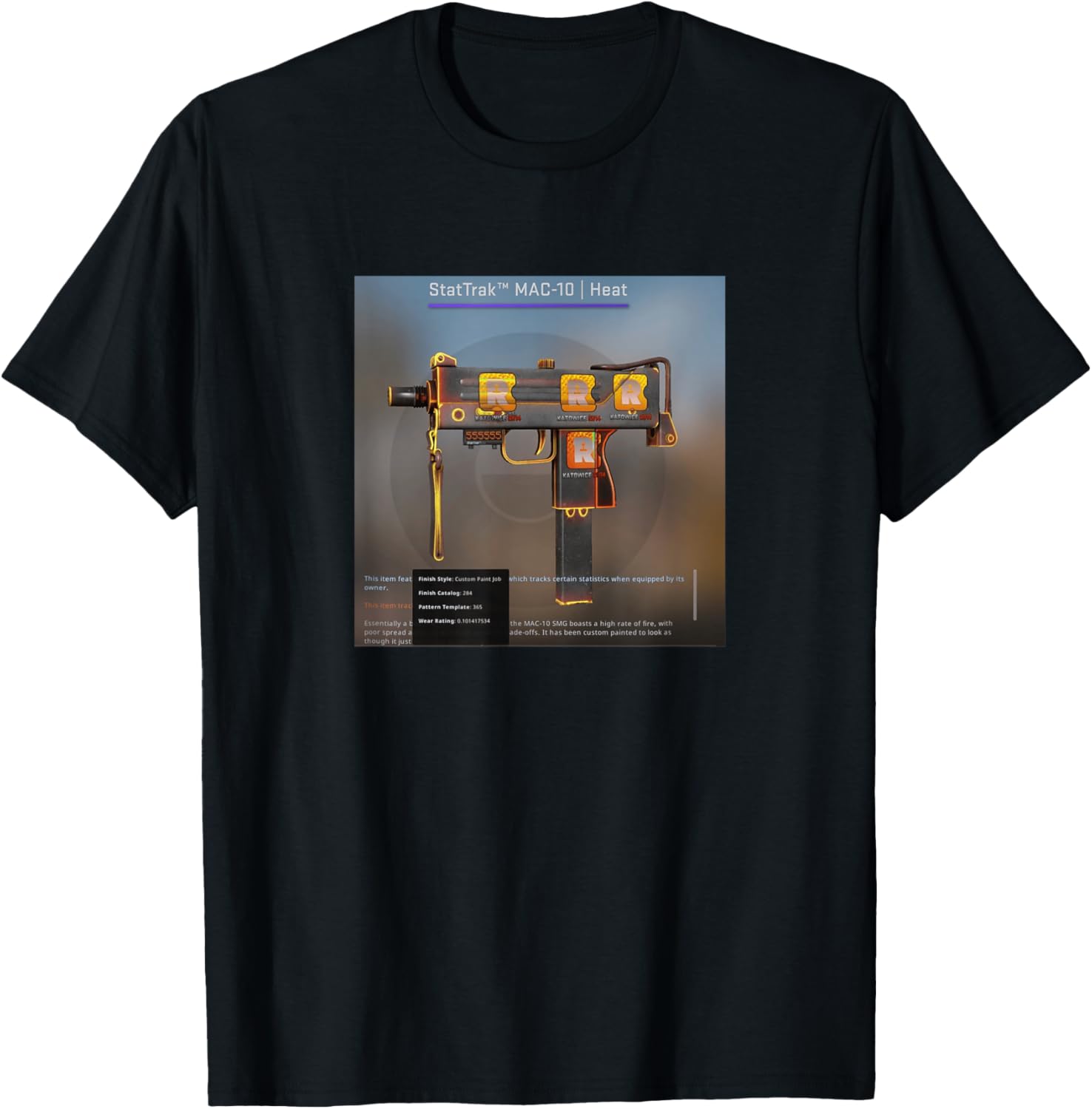 Cool MAC-10 Heat ohnePixel Meme T-Shirt for Gamers and Fans - 1