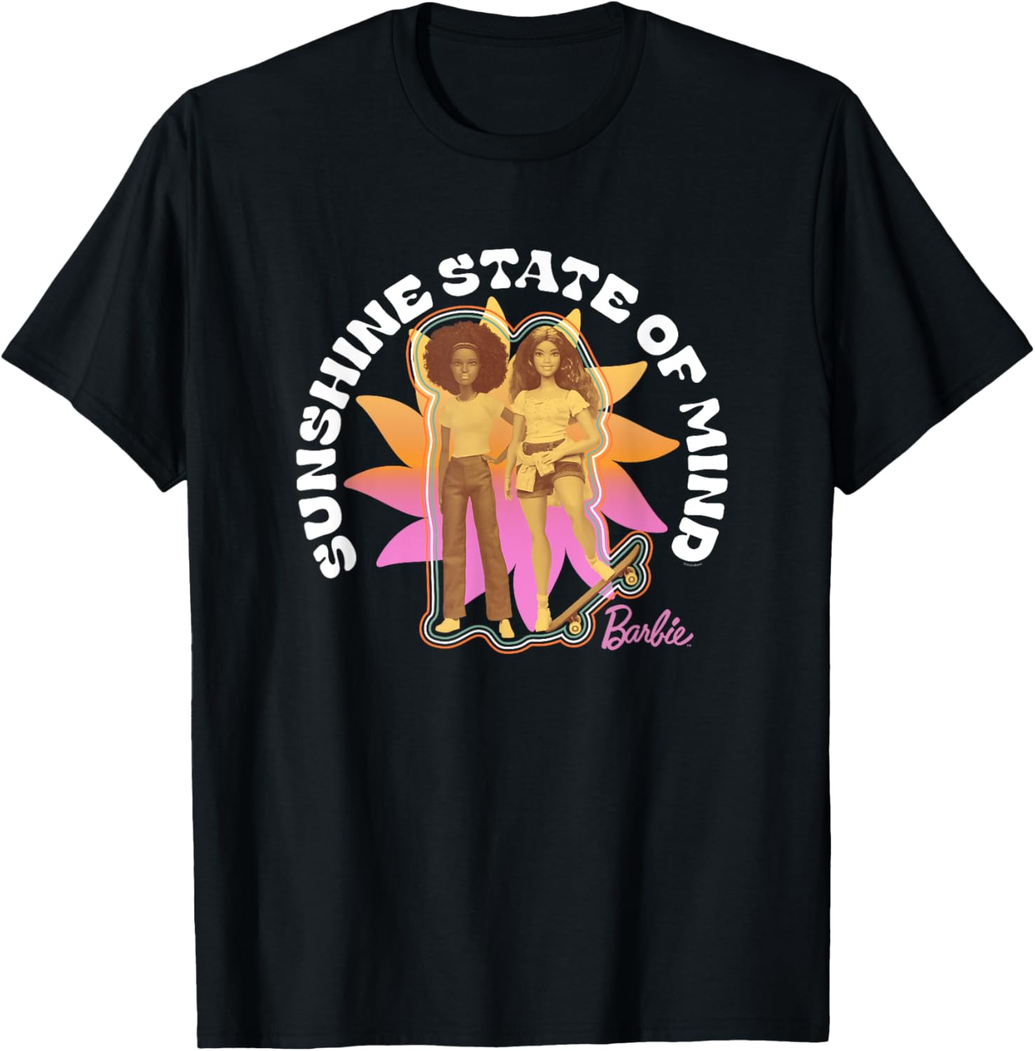 Barbie Sunshine State of Mind Let's Roll T-Shirt for Fun Trendy Style - 4