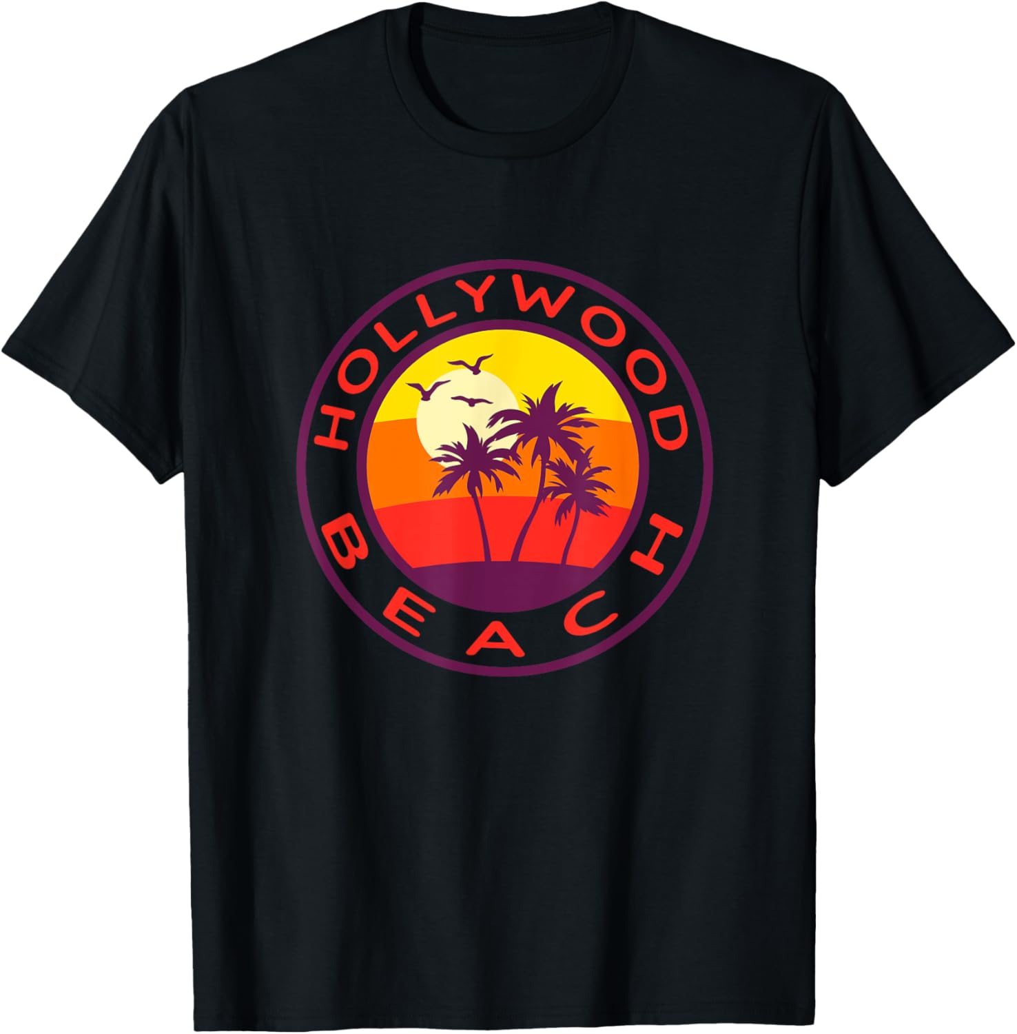 Tropical Sunset T-Shirt - Hollywood Beach Florida Vibes for Your Wardrobe - 1