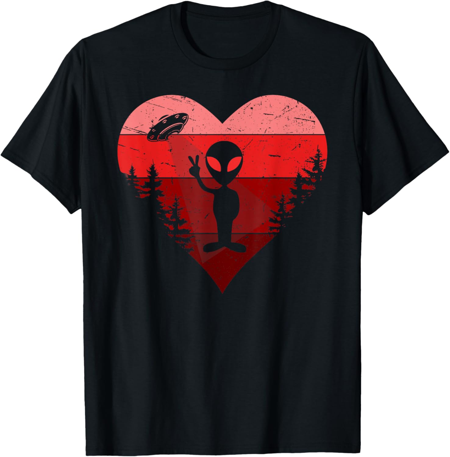 Alien Valentine's Day Retro T-Shirt for Extraterrestrial Love Fans - 1