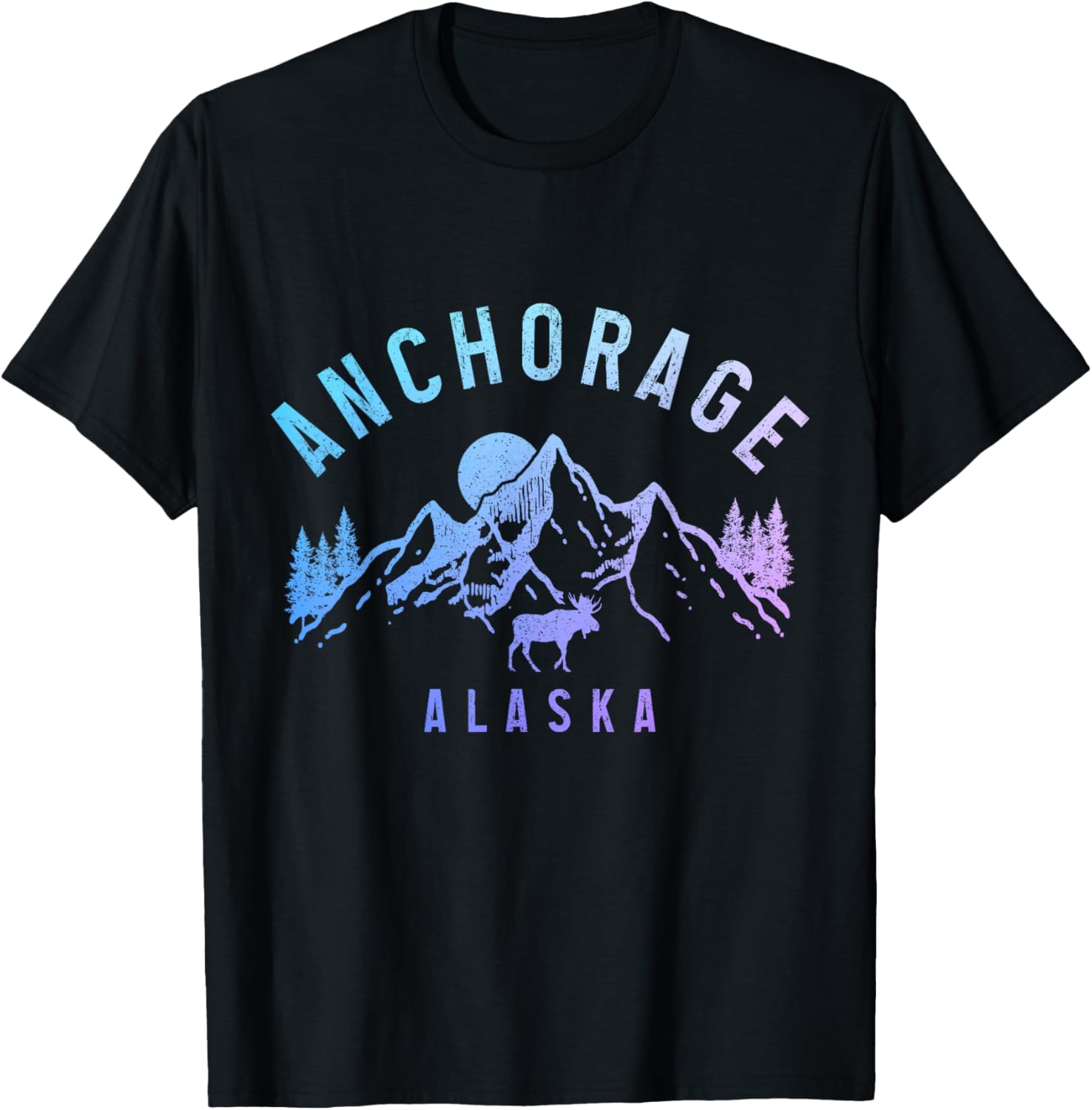 Anchorage Alaska Moose Mountains Nature Lover T-Shirt for Outdoor Enthusiasts - 3